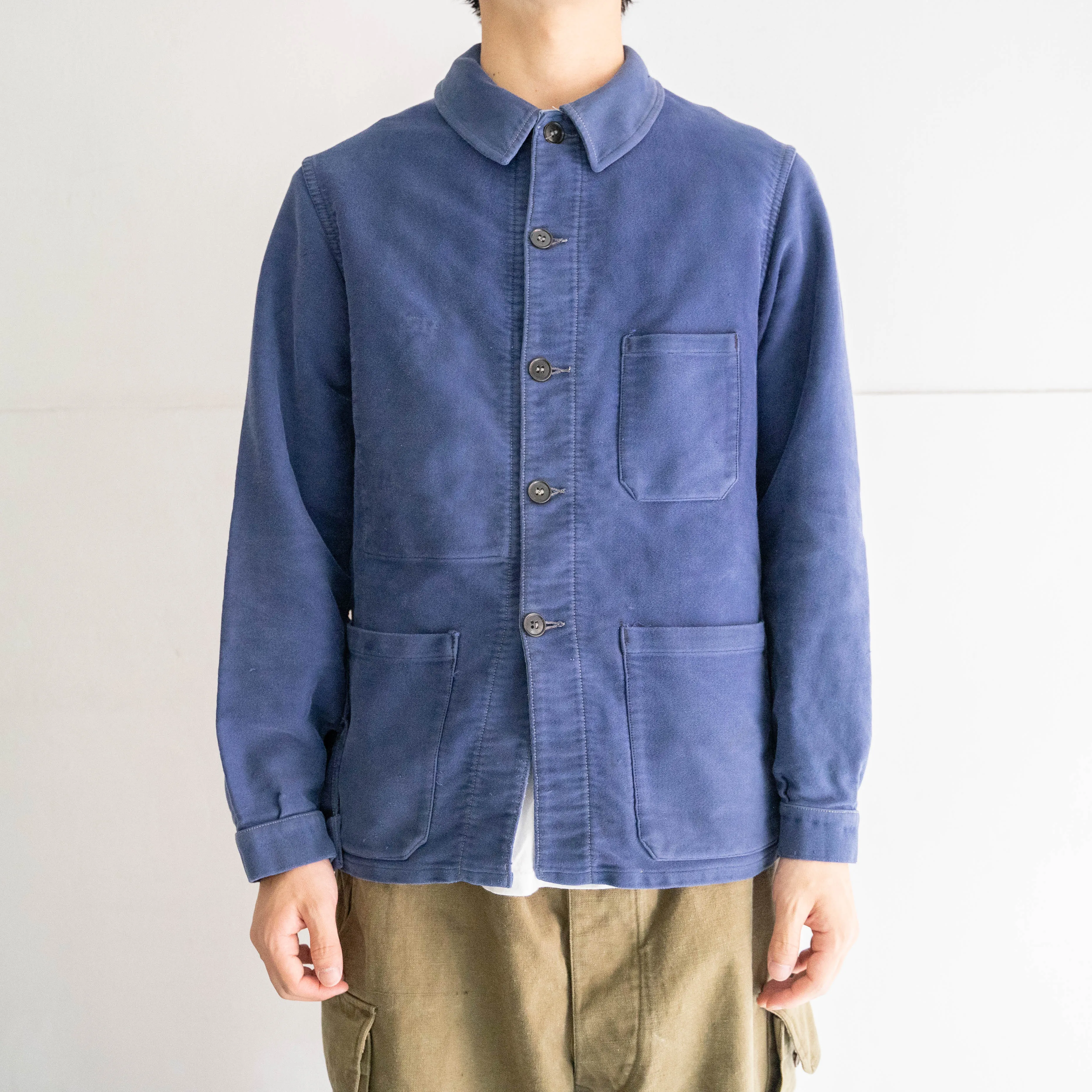 1950-60s France blue moleskin work jacket