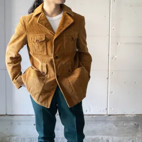 1960s Italy camel color corduroy norfolk jacket