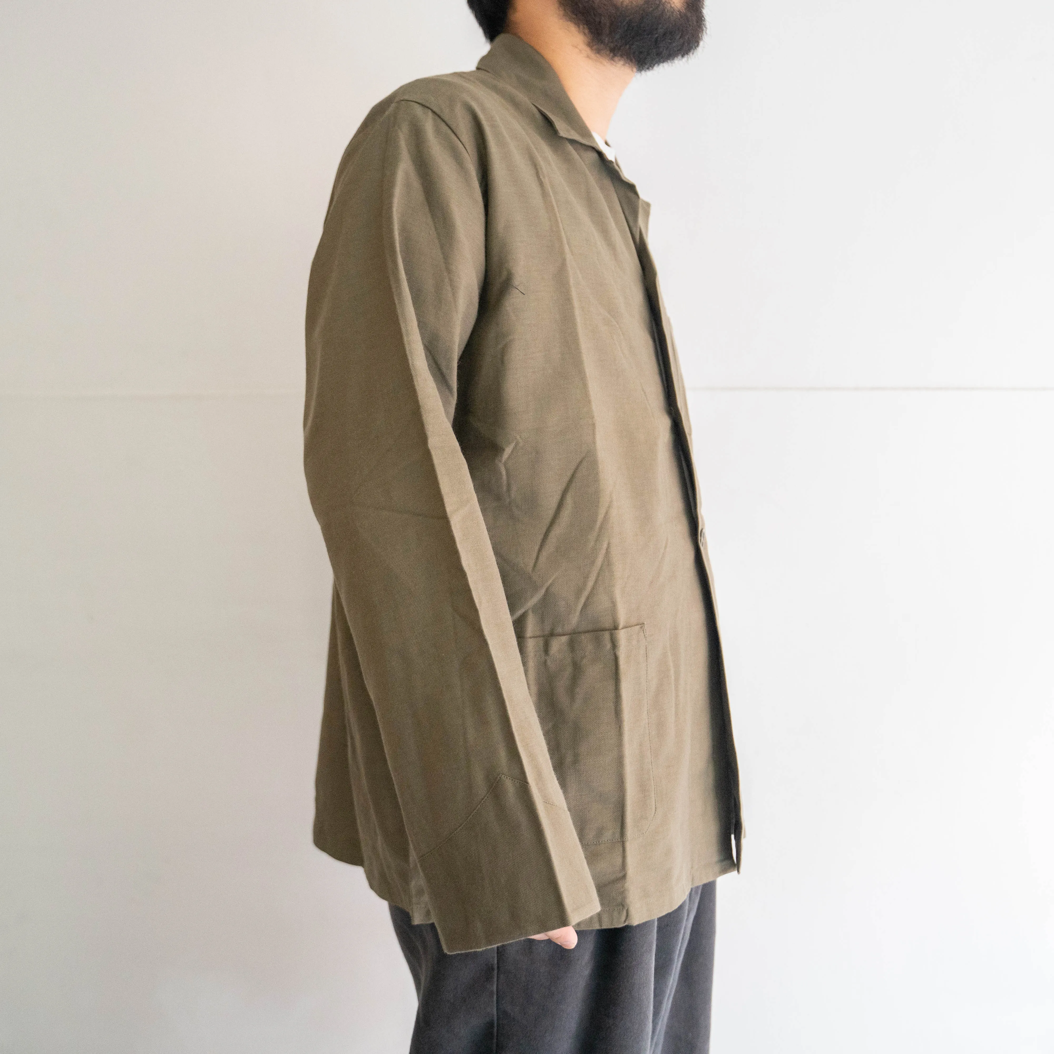 1980s Dutch military open collar work shirt jacket "dead stock"