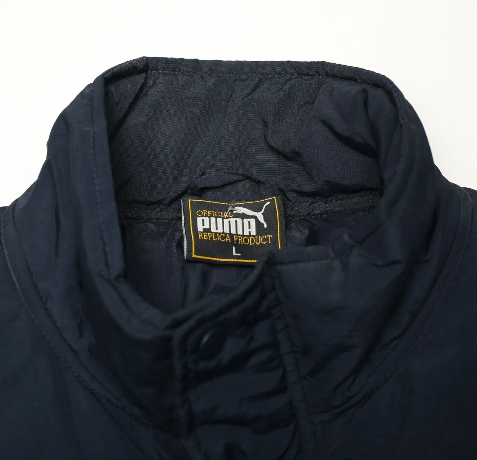 1998/00 LEEDS UNITED Vintage PUMA Football Bench Coat Puffer Jacket (L)