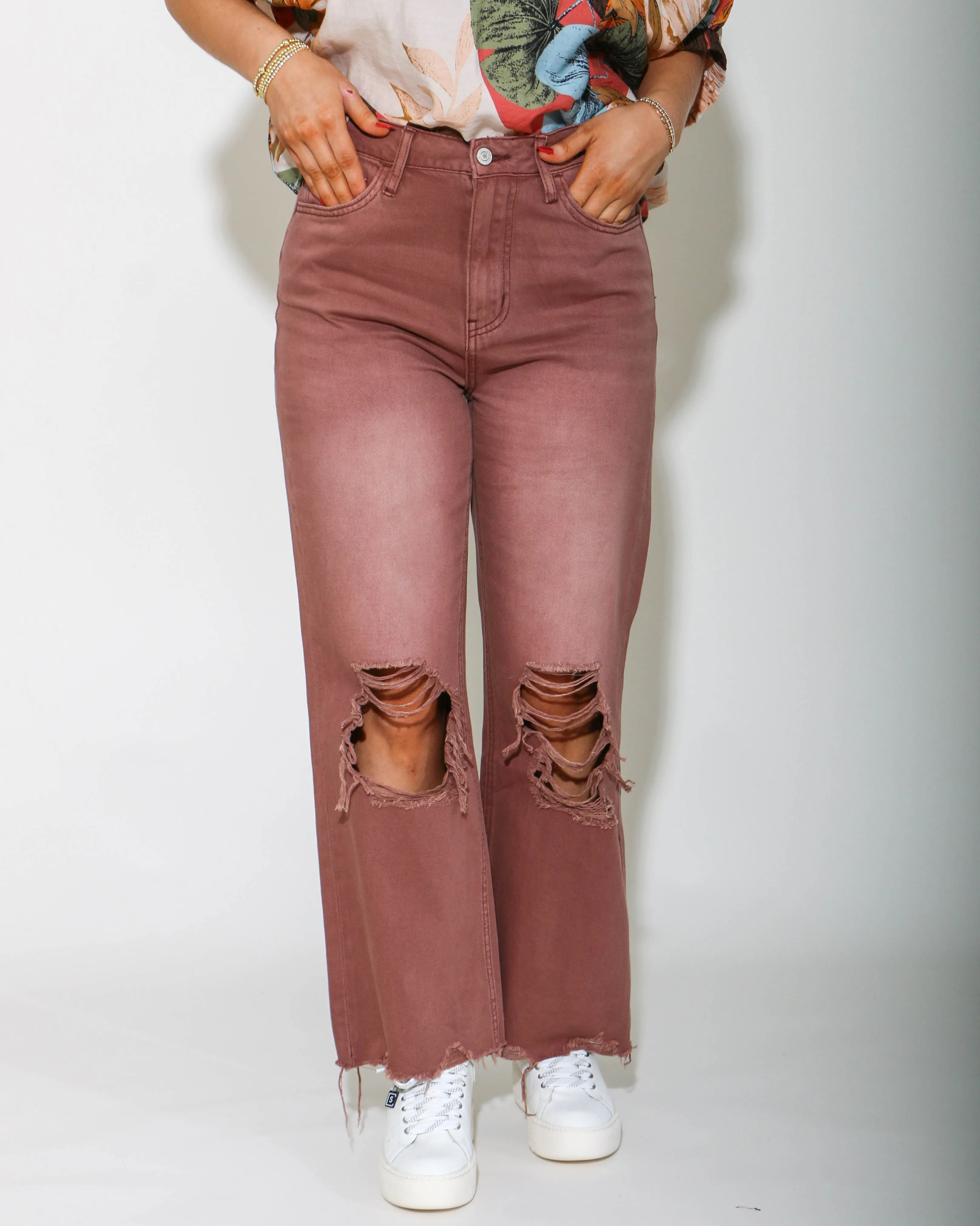 90s Vintage Crop Flare Jeans in Chocolate