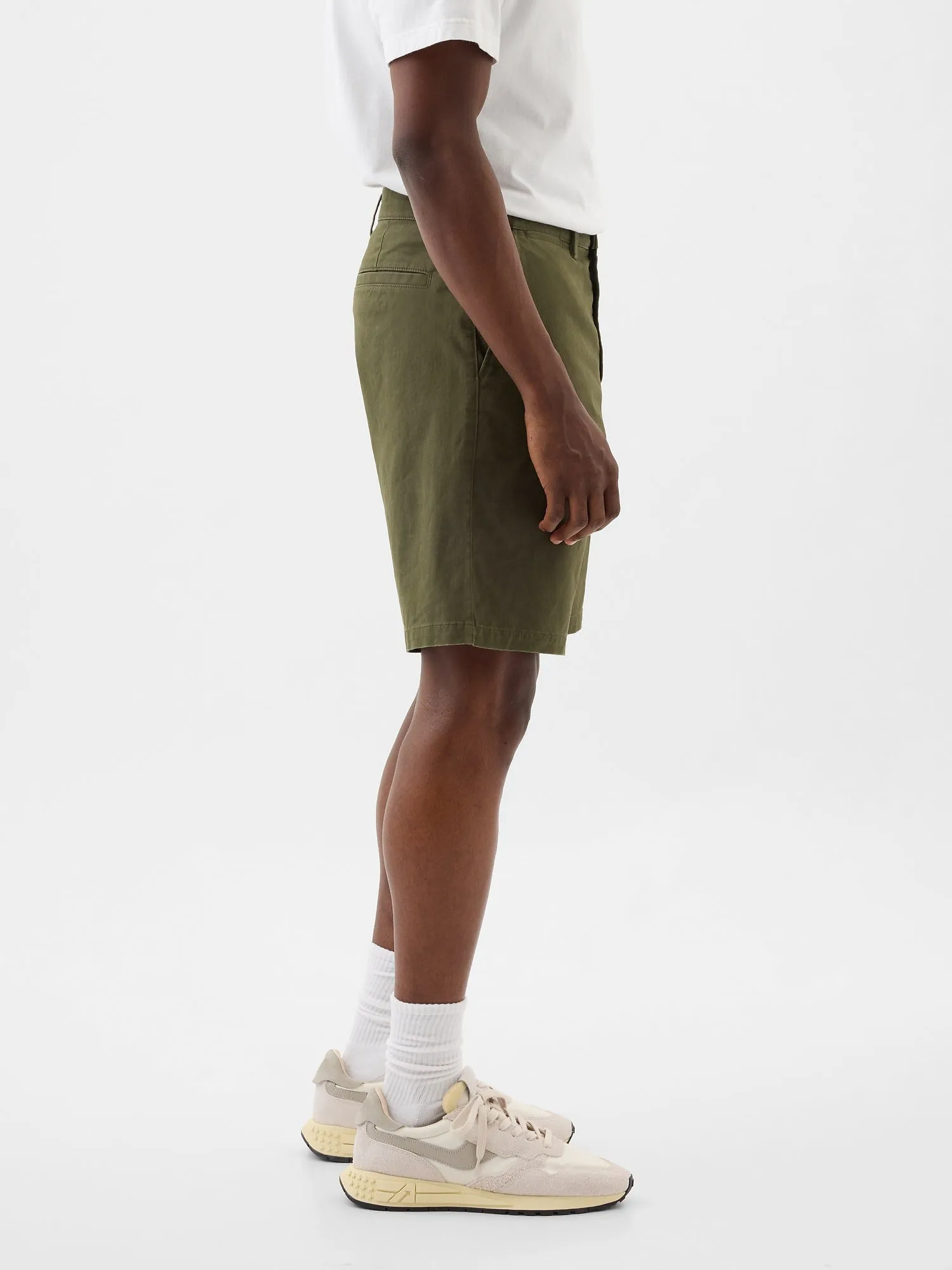 9" Essential Khaki Shorts with Washwell