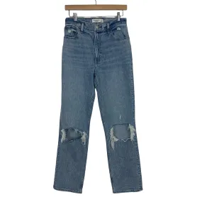 Abercrombie & Fitch The '90s Straight Ultra High Rise Distressed Jeans NWT- Size 27/4R (Inseam 29")