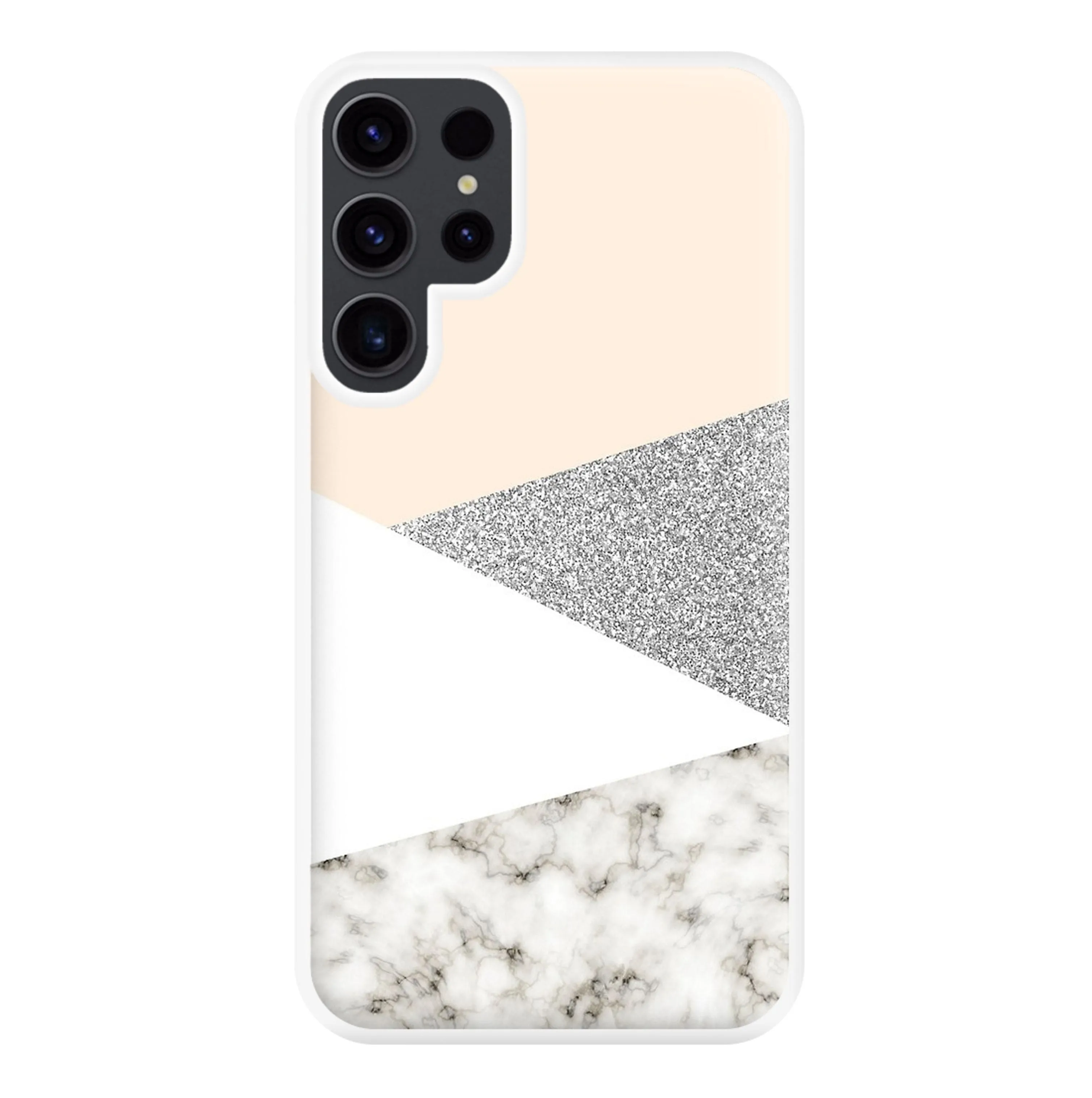 Abstract Marble and Silver Pattern Phone Case