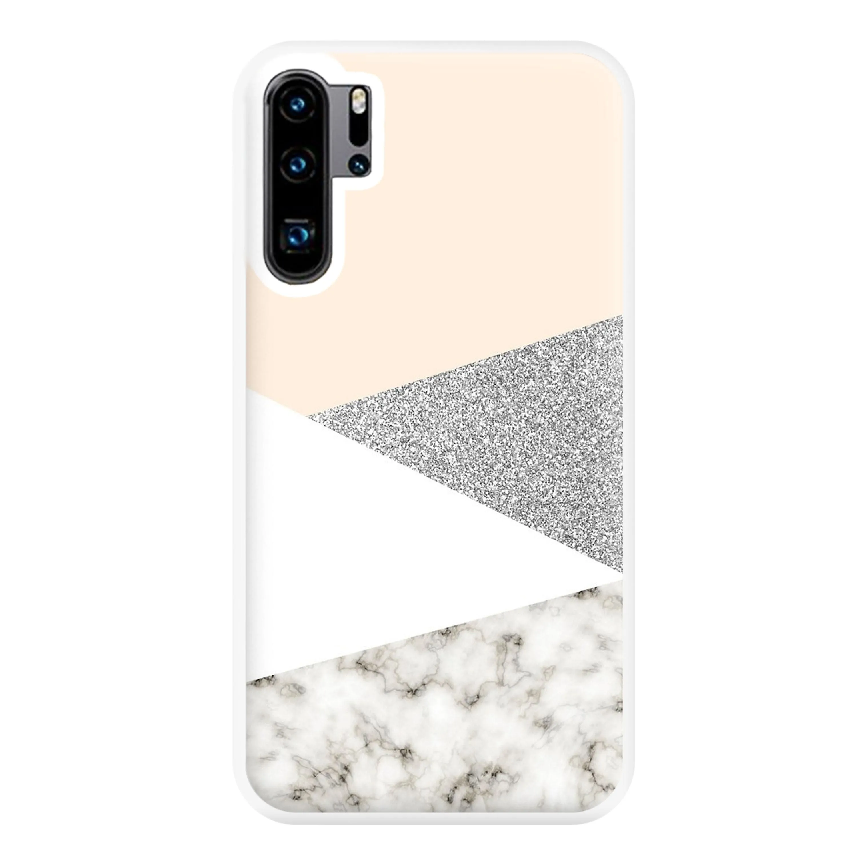 Abstract Marble and Silver Pattern Phone Case