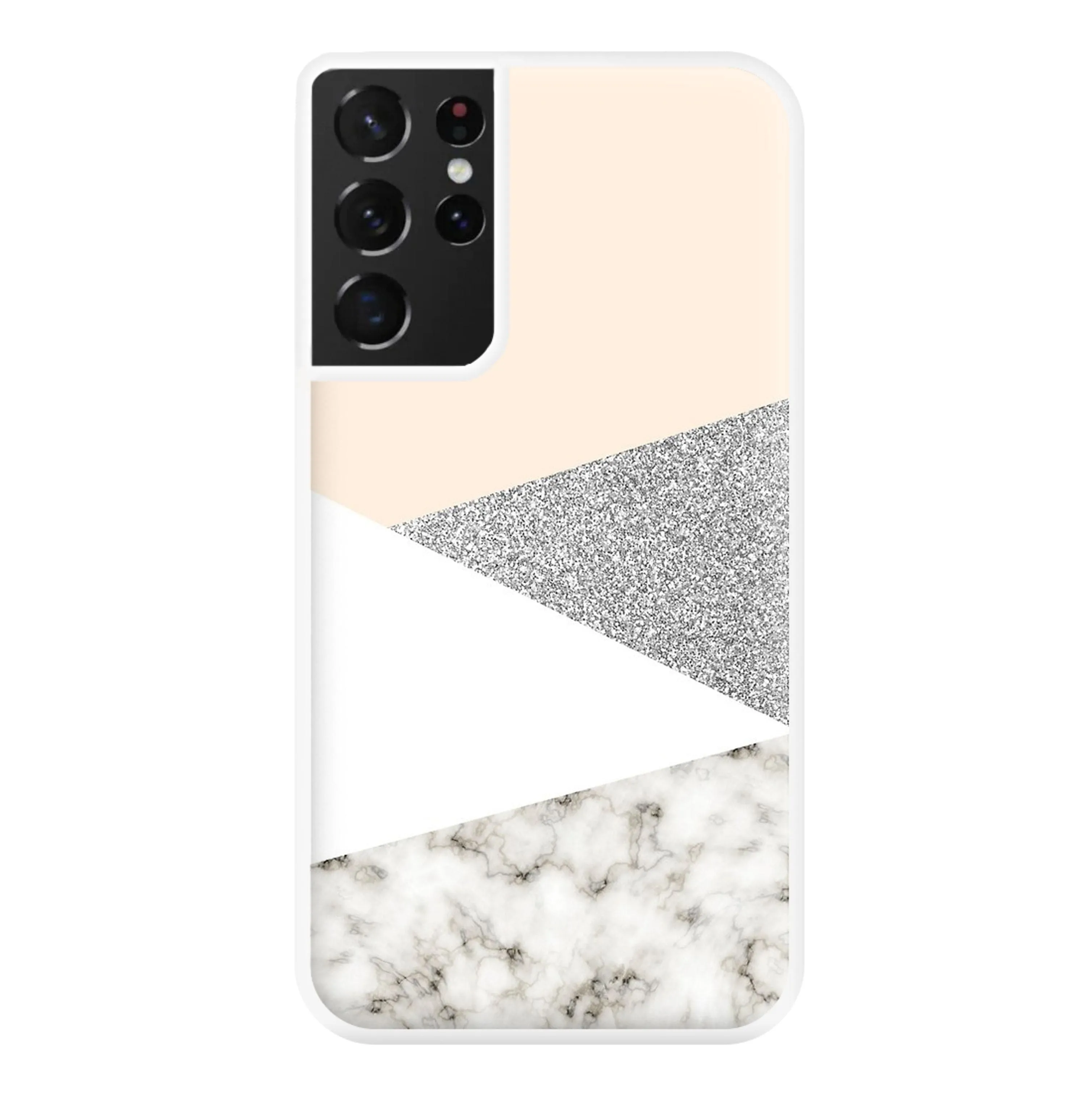 Abstract Marble and Silver Pattern Phone Case