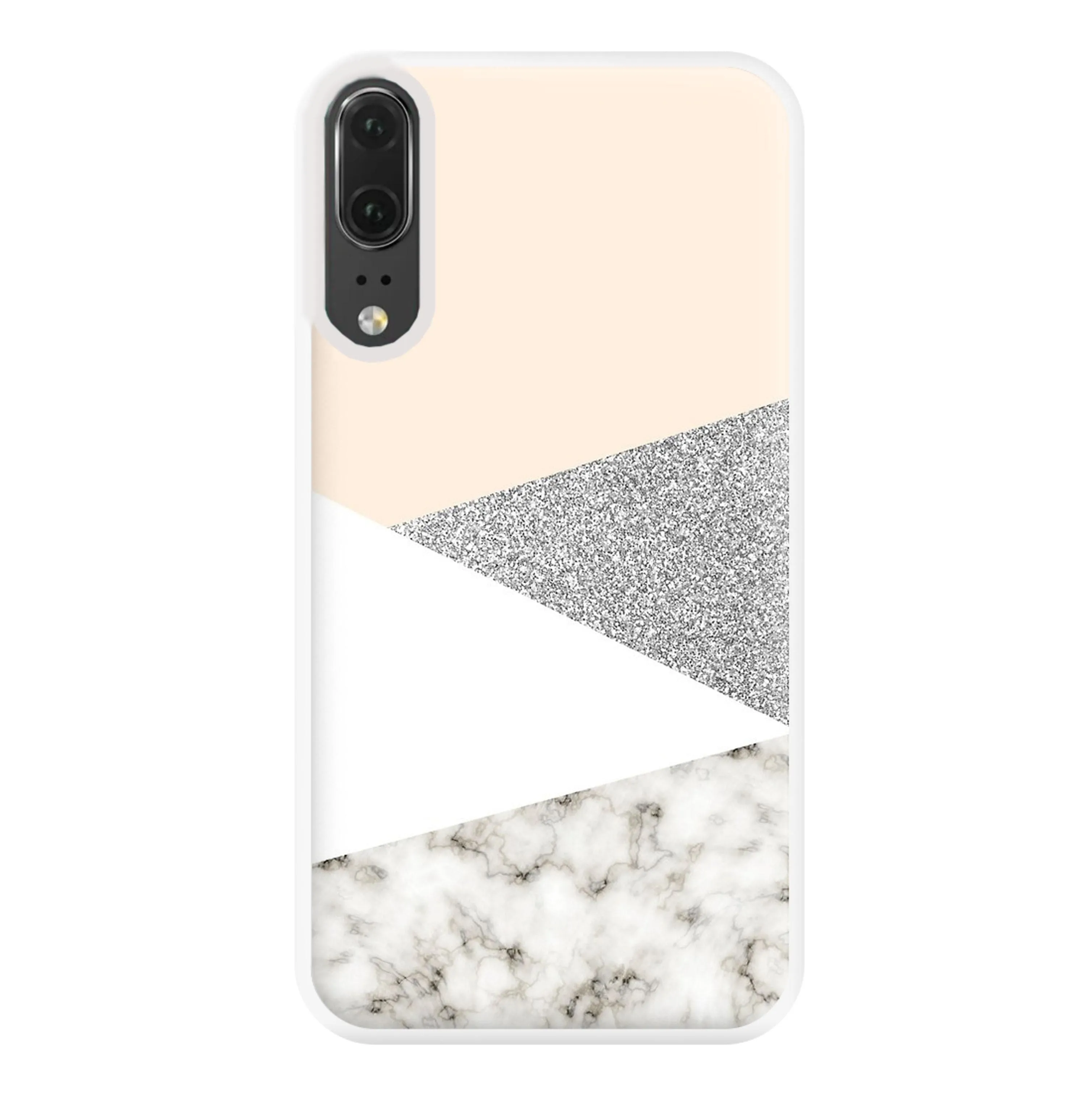 Abstract Marble and Silver Pattern Phone Case