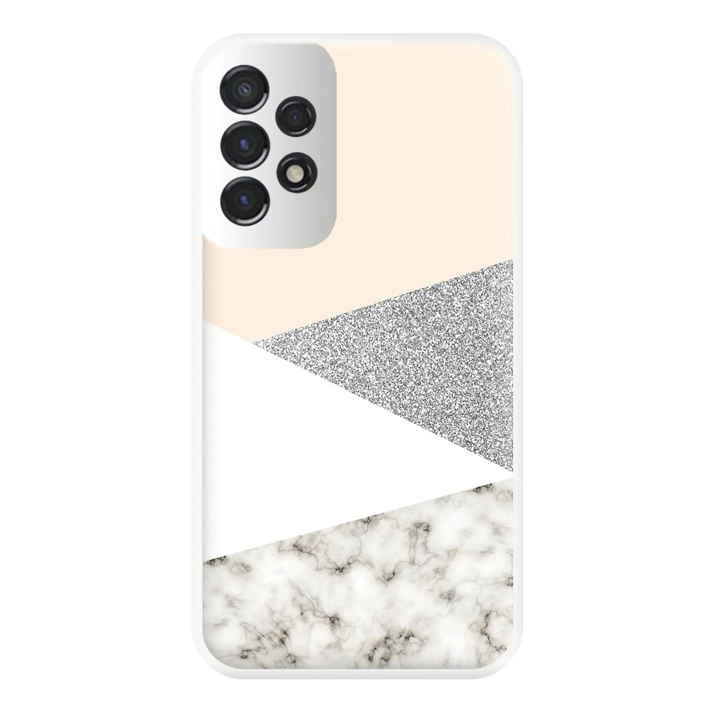 Abstract Marble and Silver Pattern Phone Case