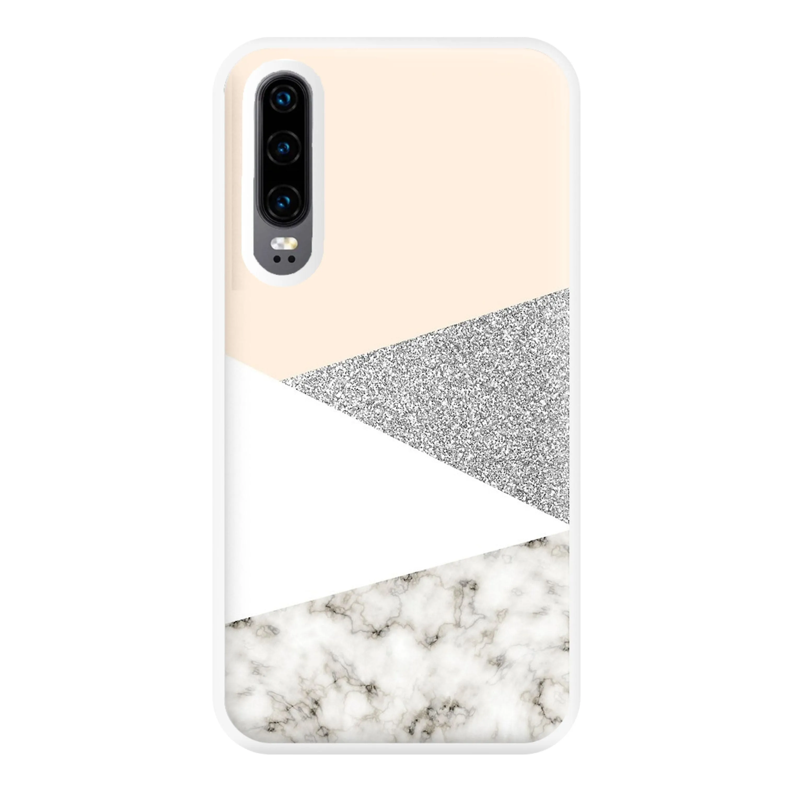 Abstract Marble and Silver Pattern Phone Case