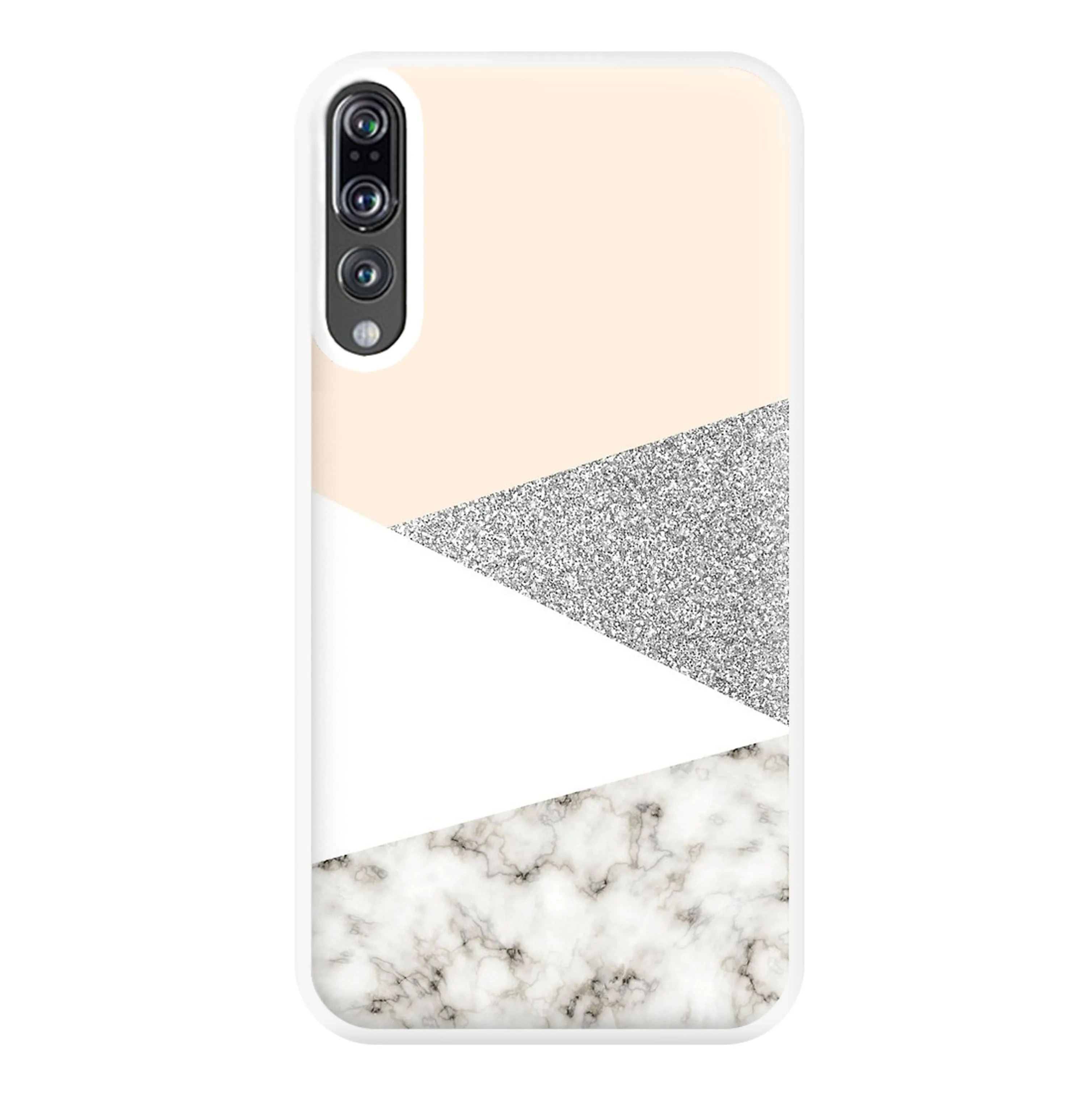 Abstract Marble and Silver Pattern Phone Case