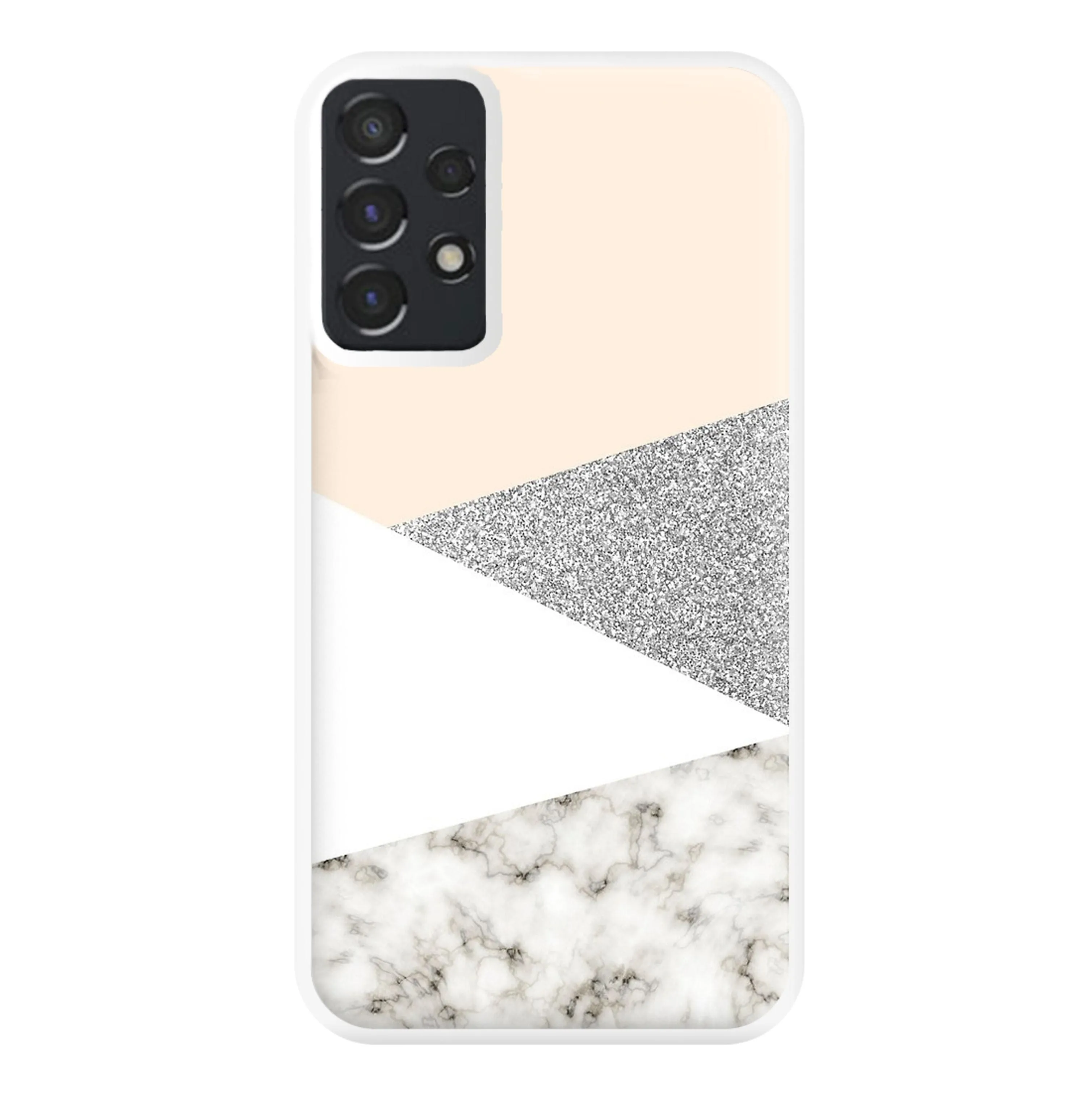 Abstract Marble and Silver Pattern Phone Case