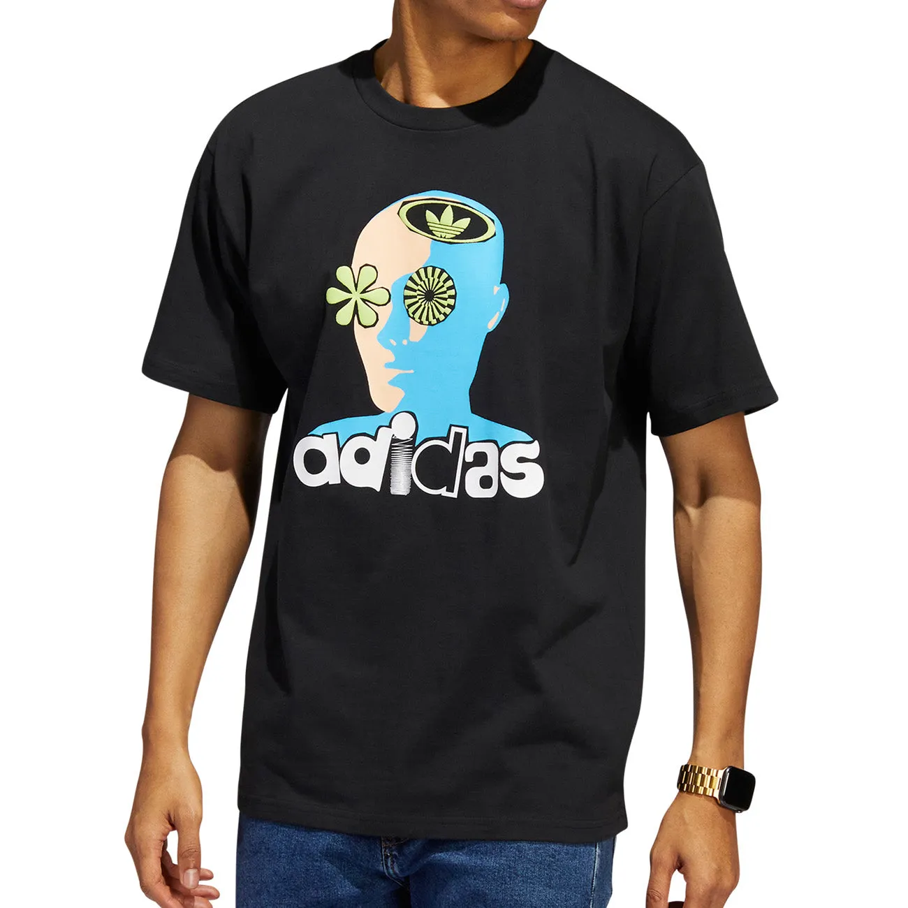 adidas Adiplay Head SS T-Shirt Herren Black Multicolor