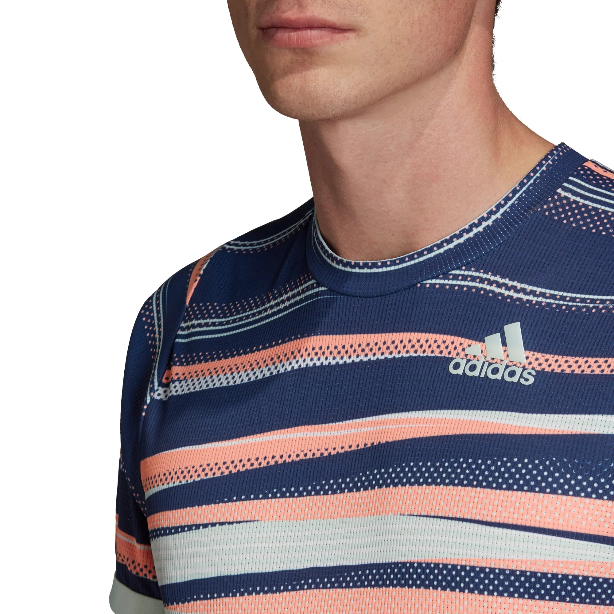 adidas Men's T-shirt FreeLift HEAT.RDY - Dash Green / Tech Indigo FK0803