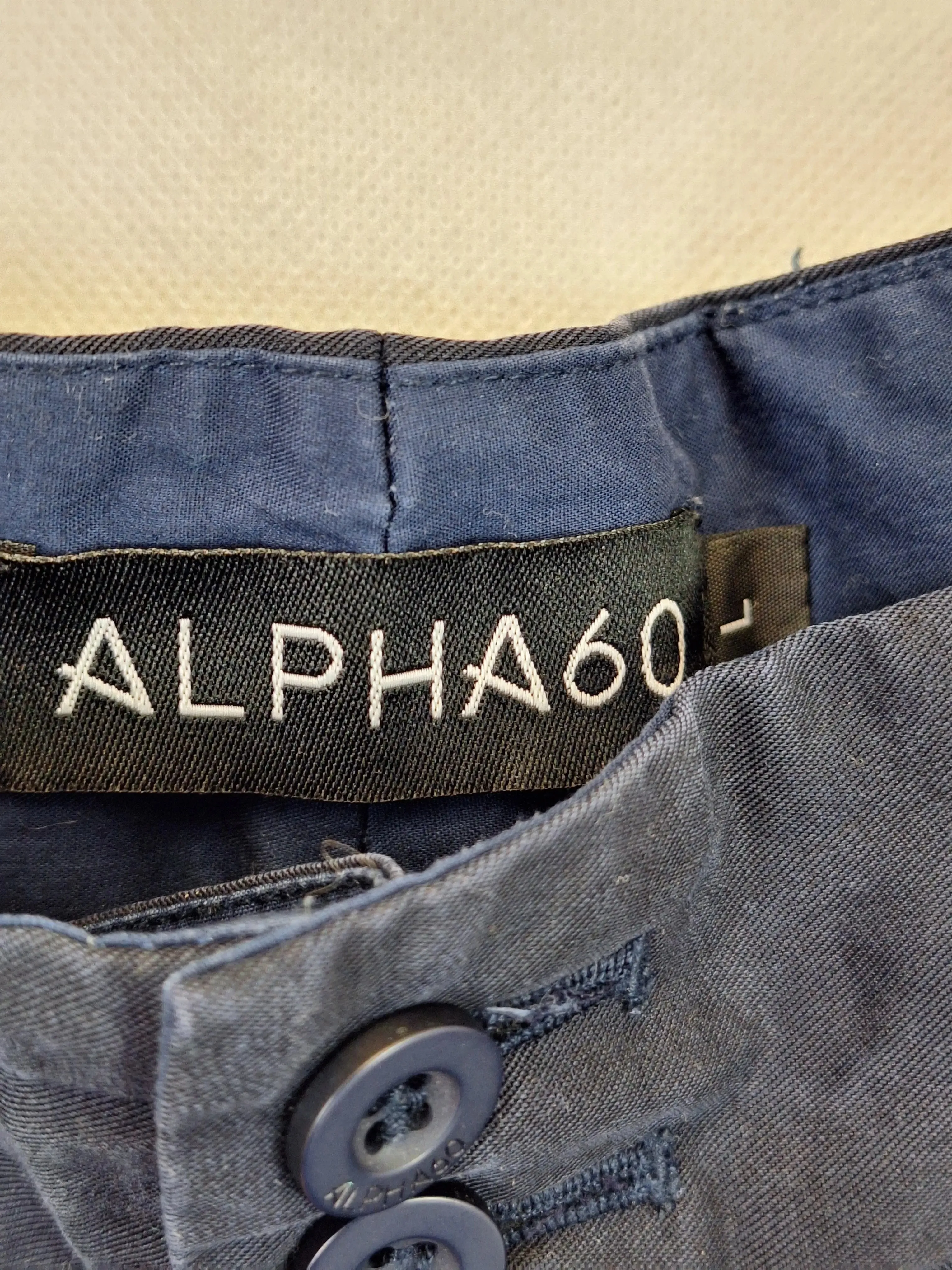 Alpha60 Navy Tapered Casual Pants Size L