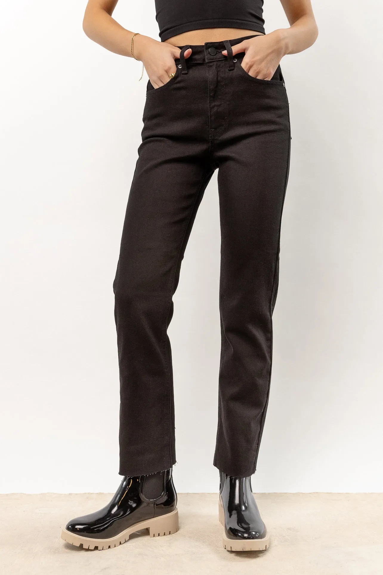 Amara Straight Leg Jeans in Black - FINAL SALE