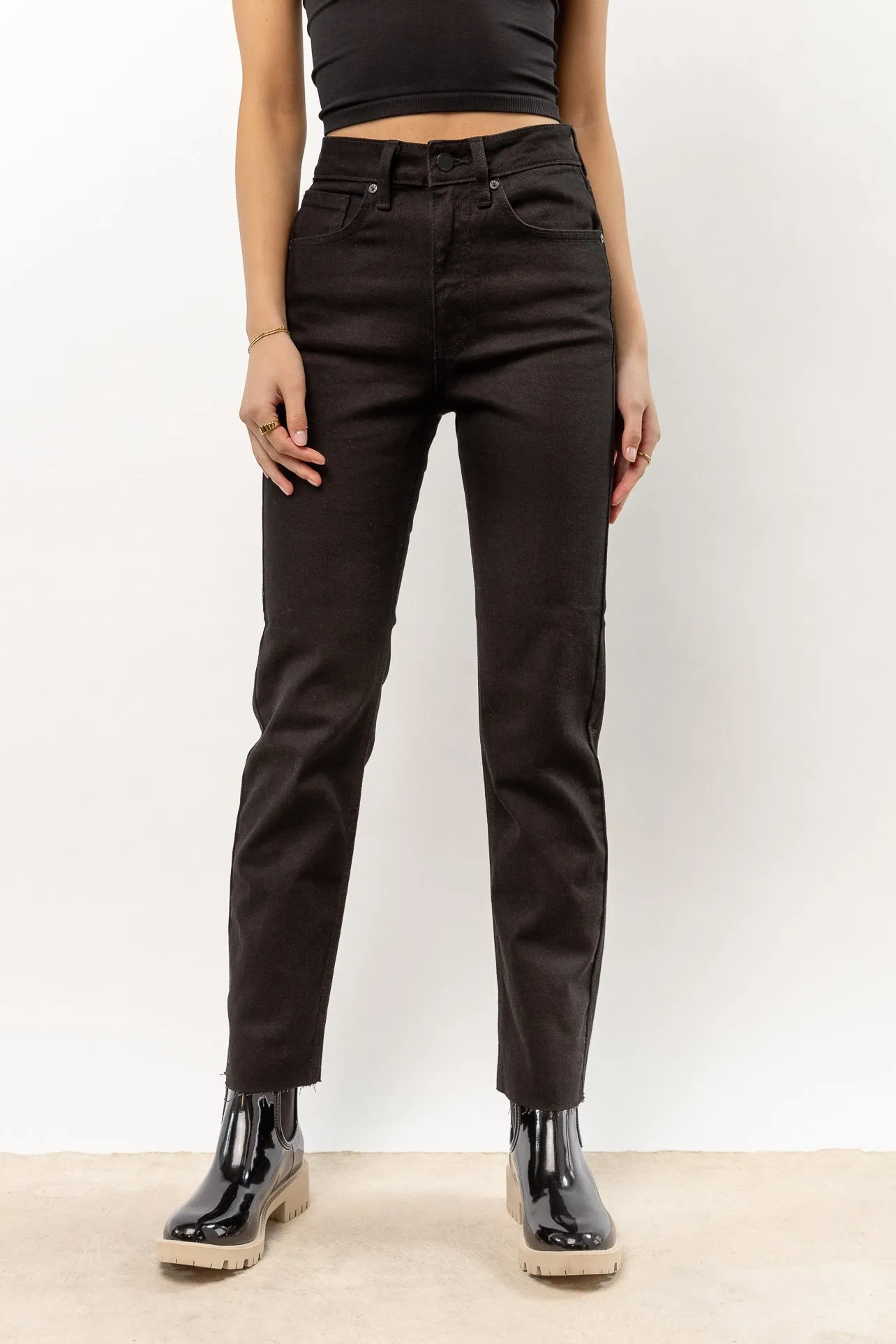 Amara Straight Leg Jeans in Black - FINAL SALE