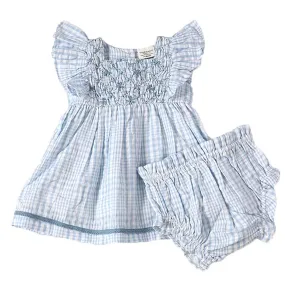 Anna Hand Smocked Seersucker Dress Set