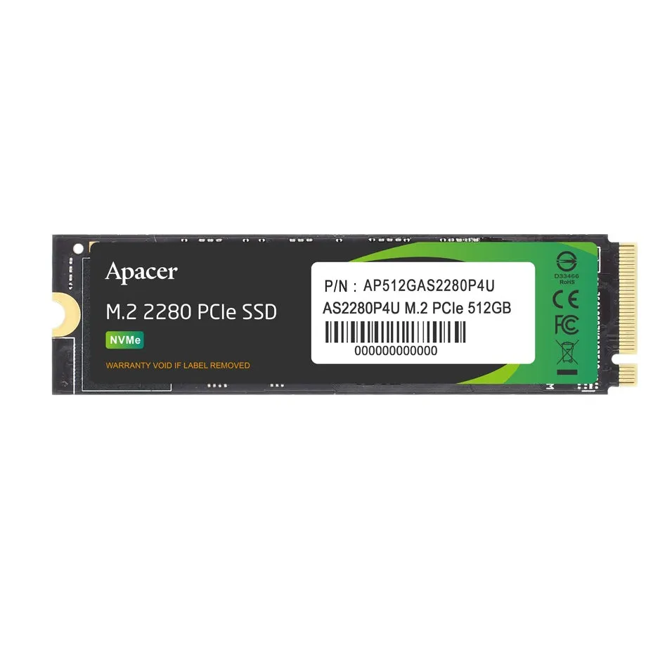 Apacer AS2280P4U M.2 PCIe Gen3 x4 NVMe SSD Solid State Drive (256GB / 512GB / 1TB)