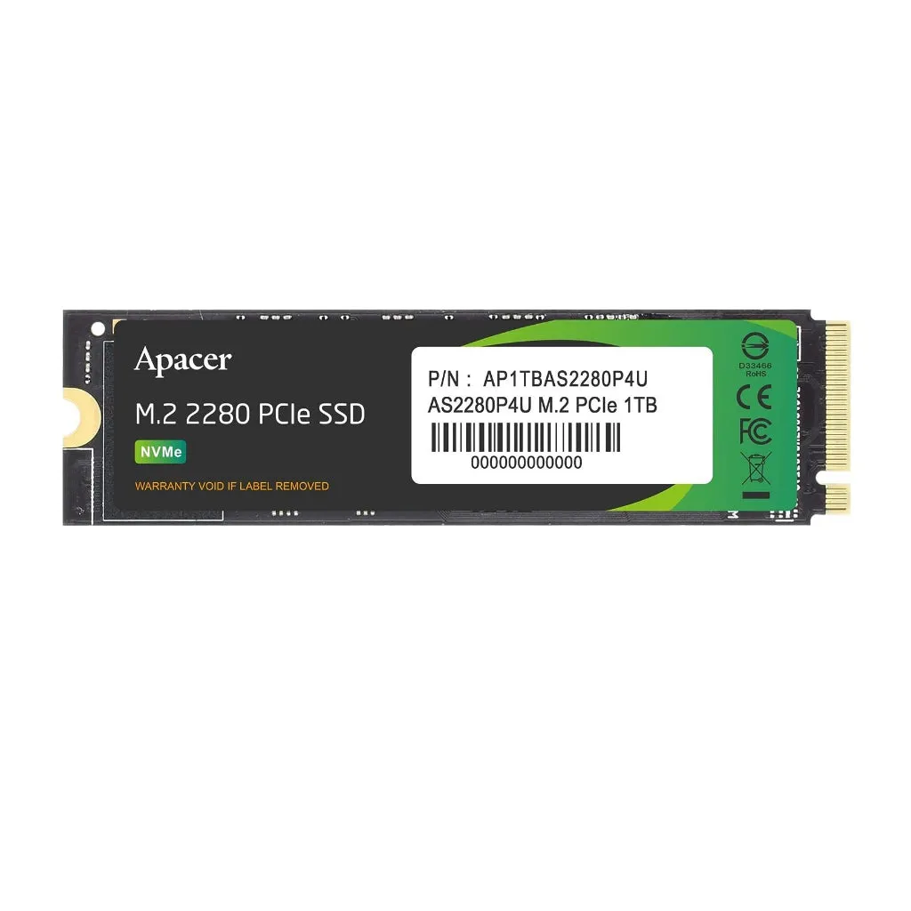 Apacer AS2280P4U M.2 PCIe Gen3 x4 NVMe SSD Solid State Drive (256GB / 512GB / 1TB)