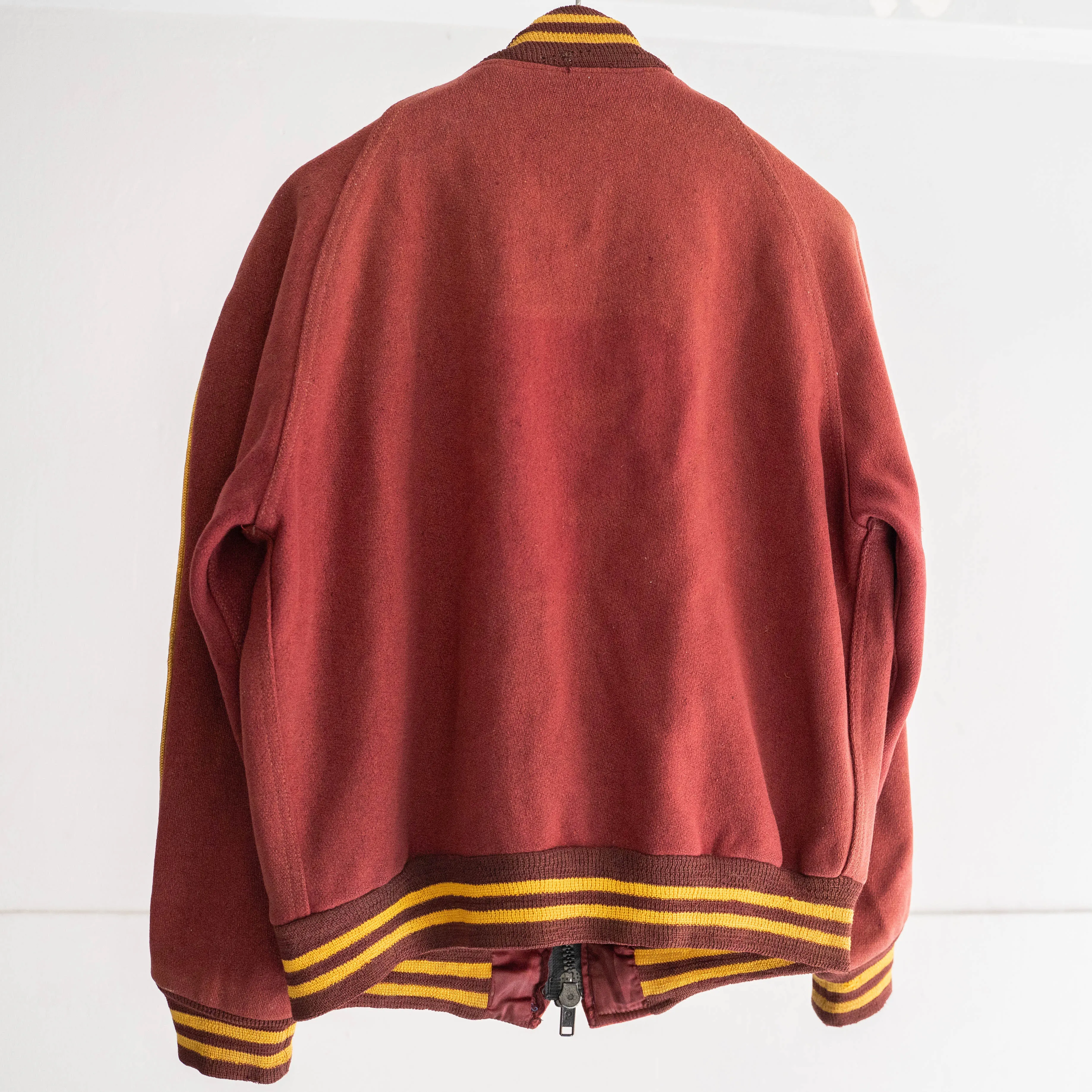 around 1970s Europa wine red color stadium jumper 'reversible'