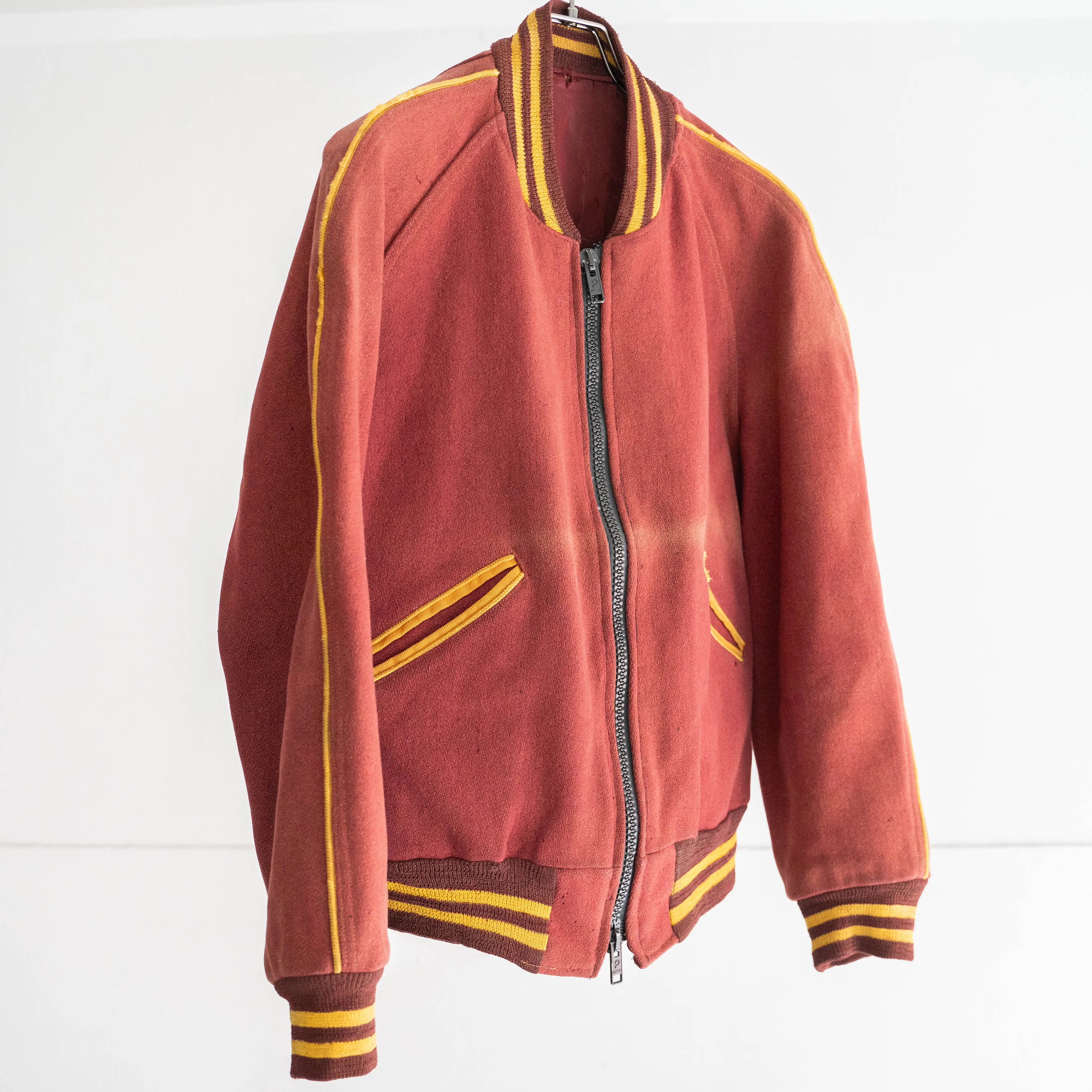 around 1970s Europa wine red color stadium jumper 'reversible'