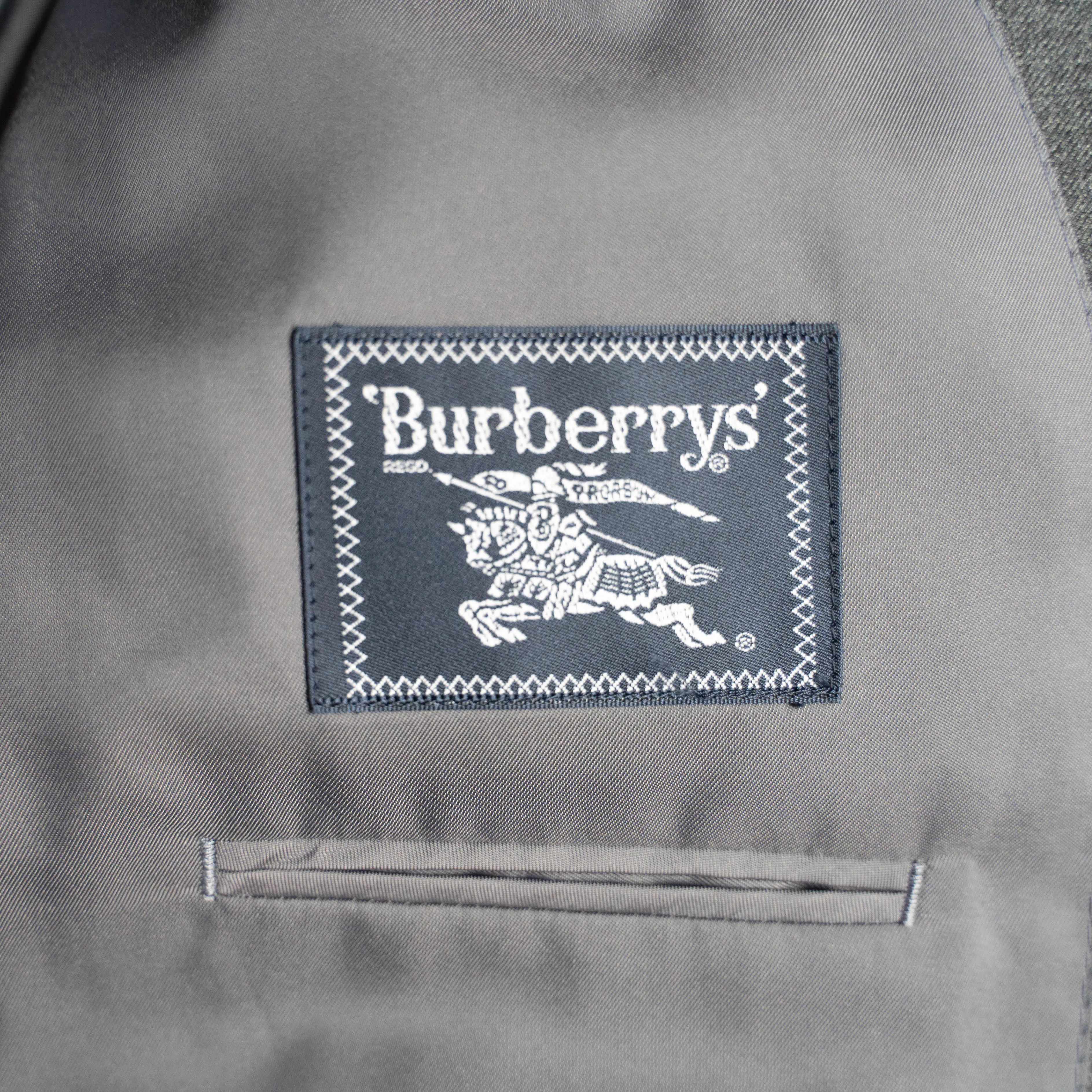 around 1980s Burberry's dark gray color tailored jacket