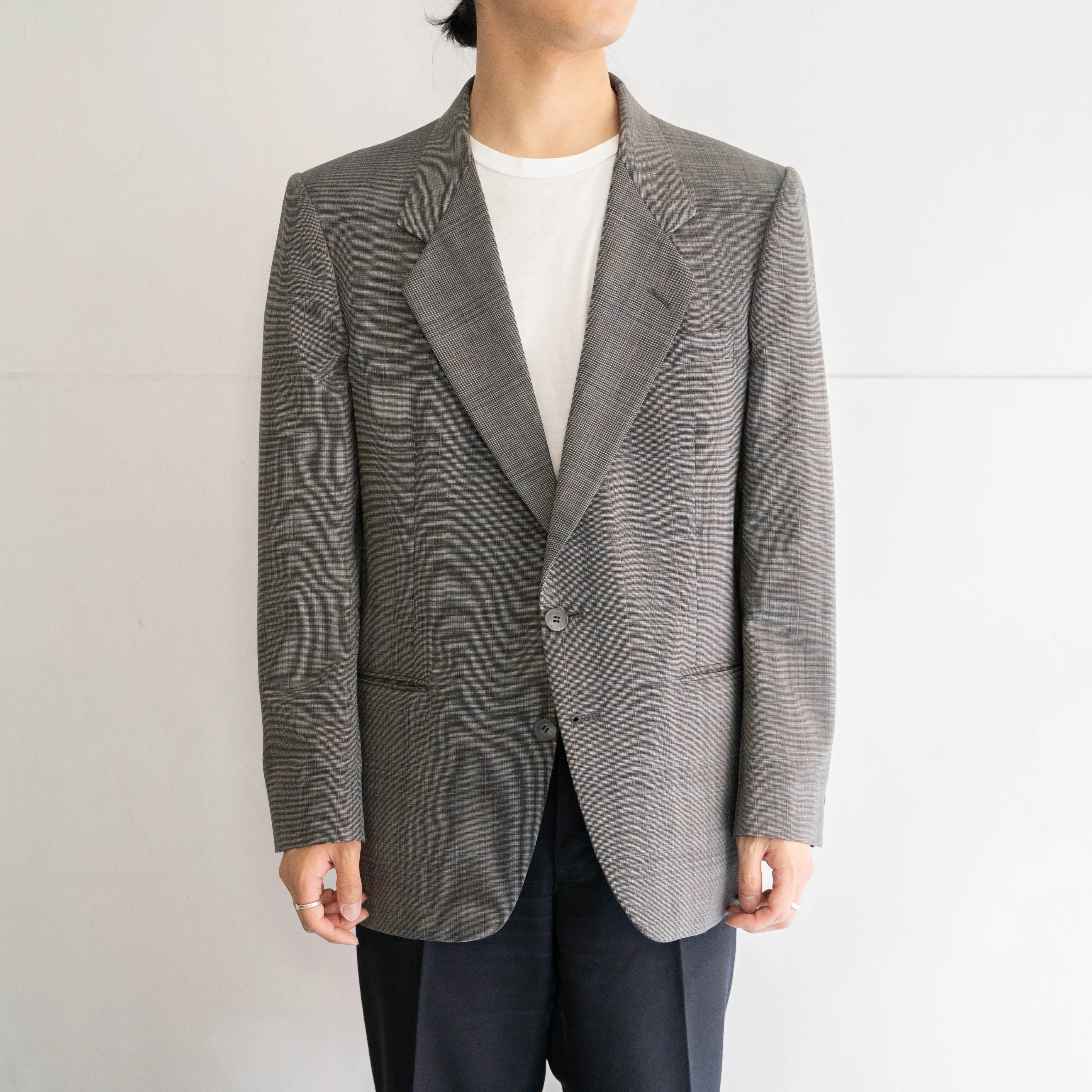 around 1980s USA glen checked tailored jacket