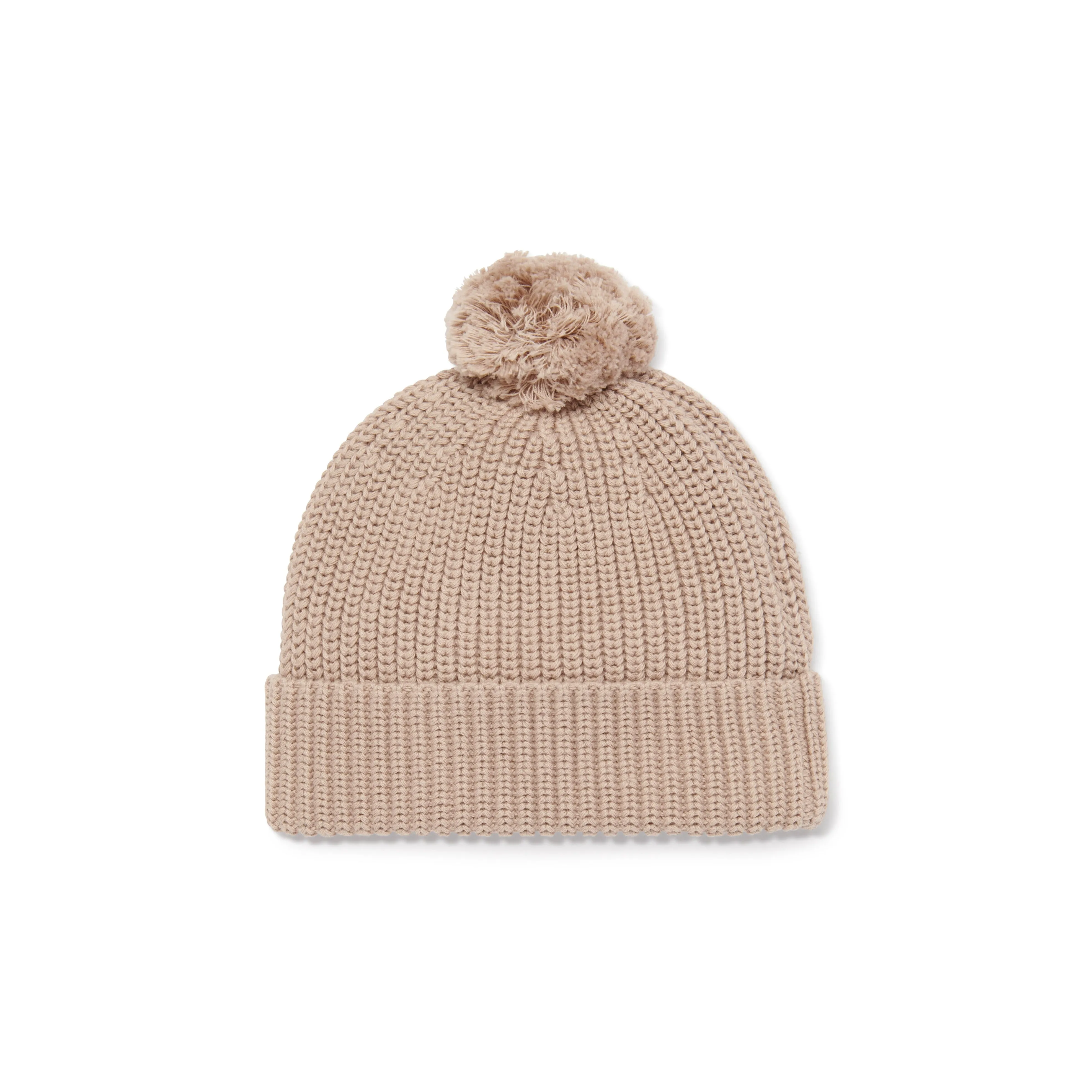 Aster and Oak Organic Cotton Knit Beanie - Taupe Brown