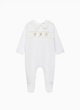 Baby Velour Dasher Smocked All-in-One