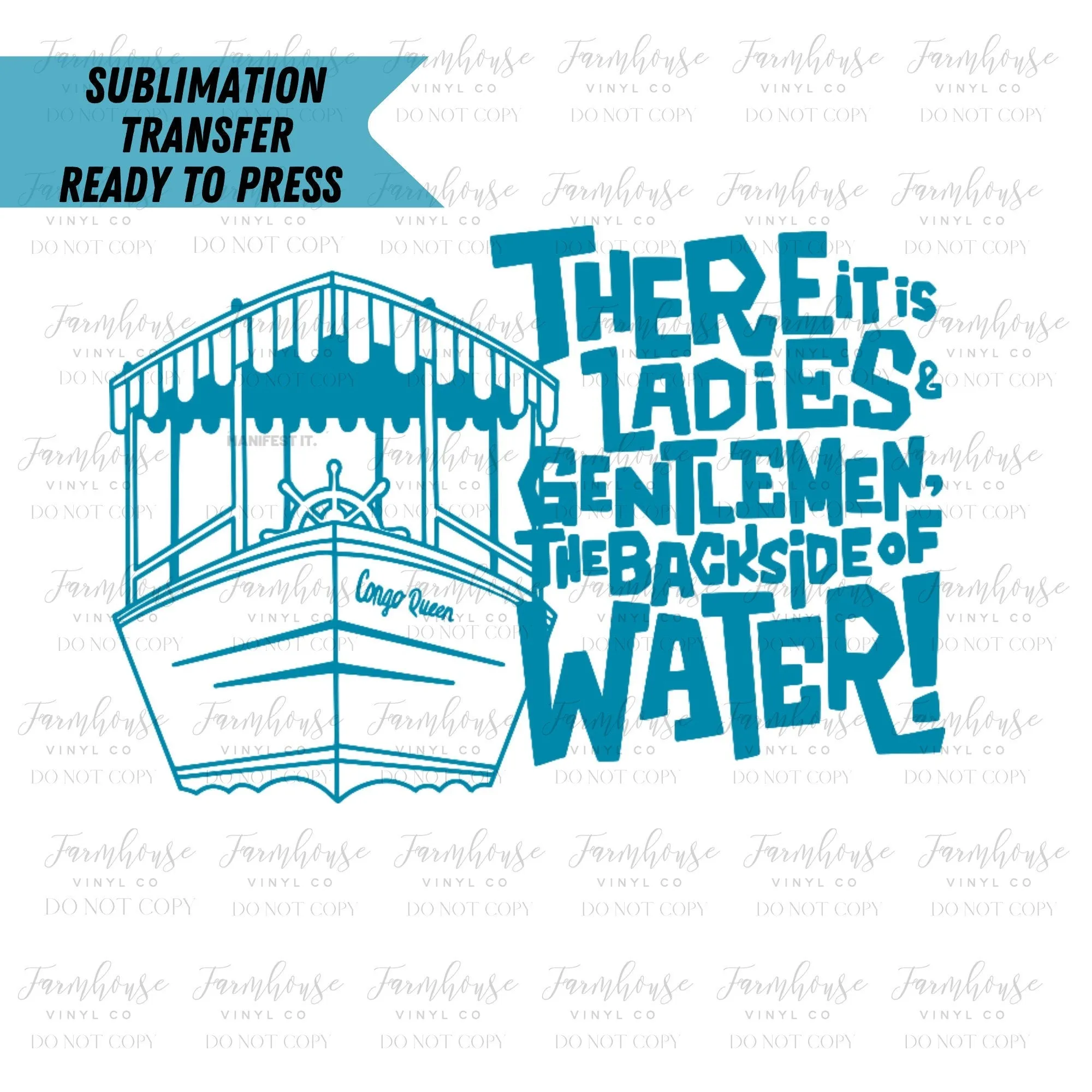 Backside of Water, Ready To Press, Sublimation Transfers, Magical Vacation, Sublimation, Transfer Ready To Press, Funny Pun Design