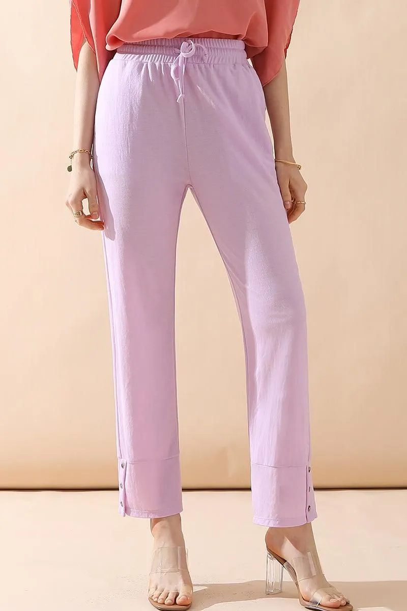 BANDED LONG LEG STRAGHIT PANTS WITH POCKET