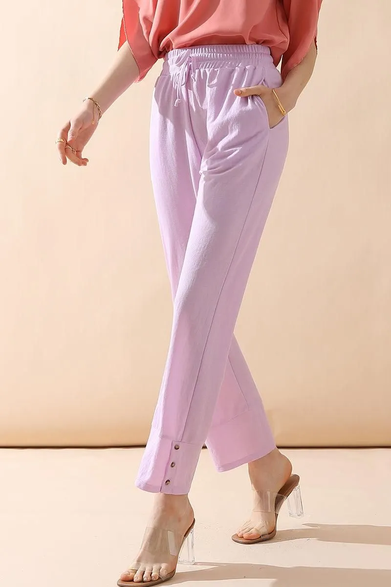 BANDED LONG LEG STRAGHIT PANTS WITH POCKET