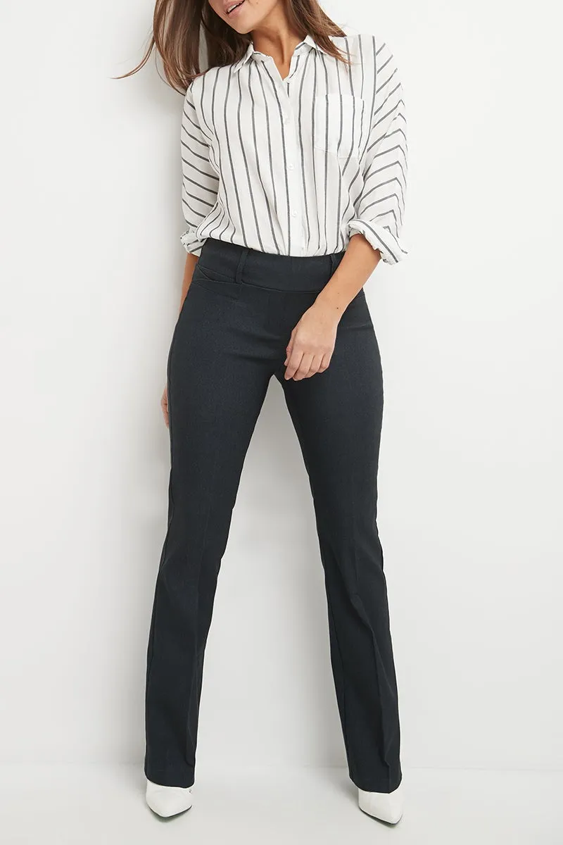 Barely Bootcut Pants with Fake Pockets