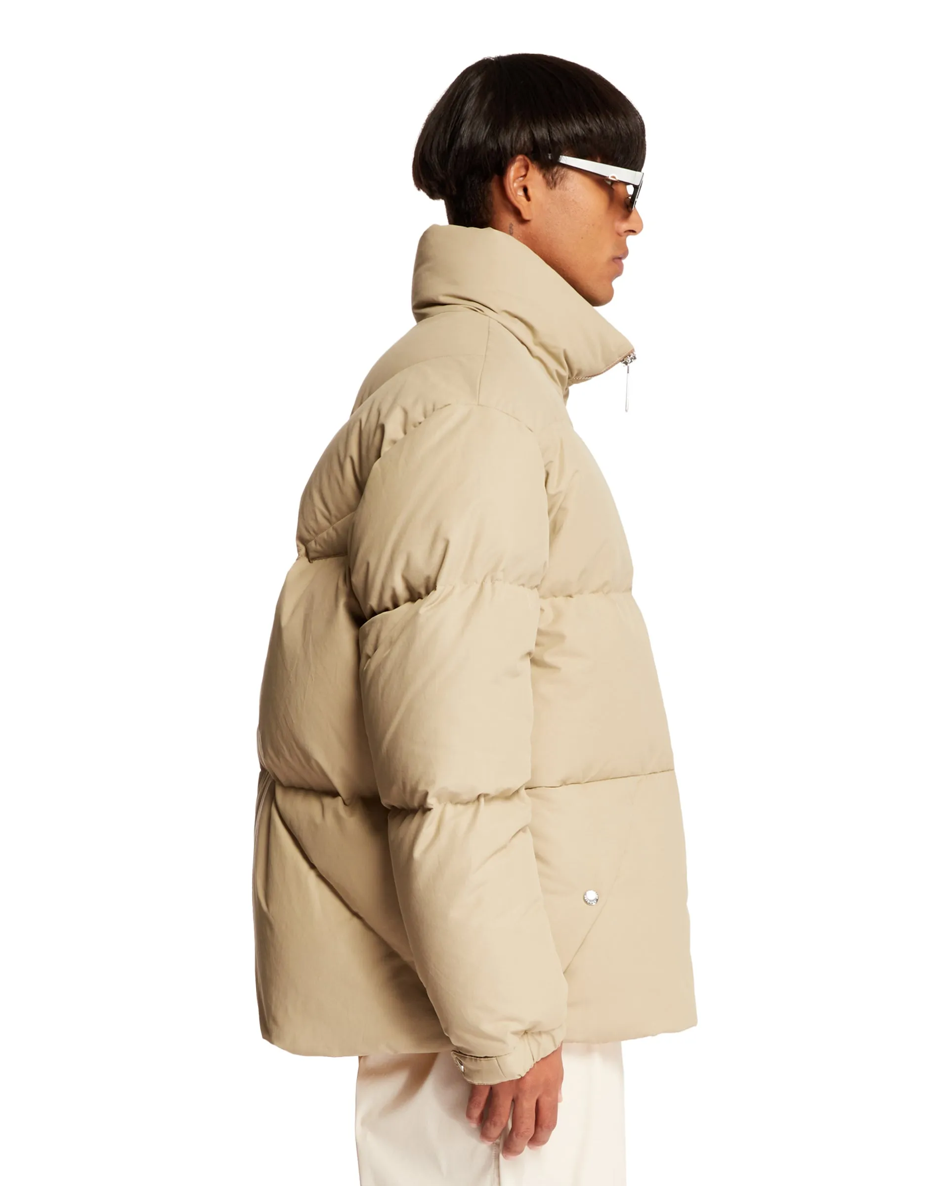 Beige Oversize Bomber Jacket