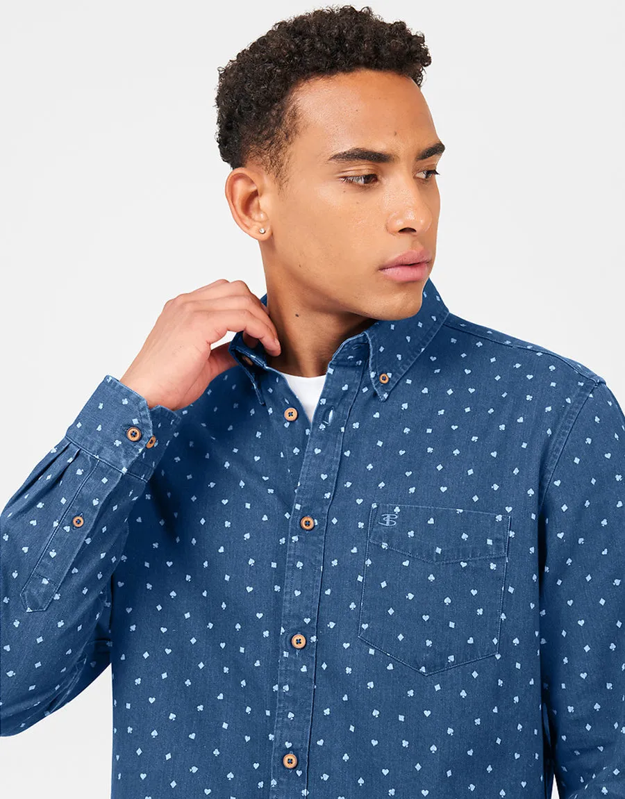 Ben Sherman Indigo Card Print Shirt