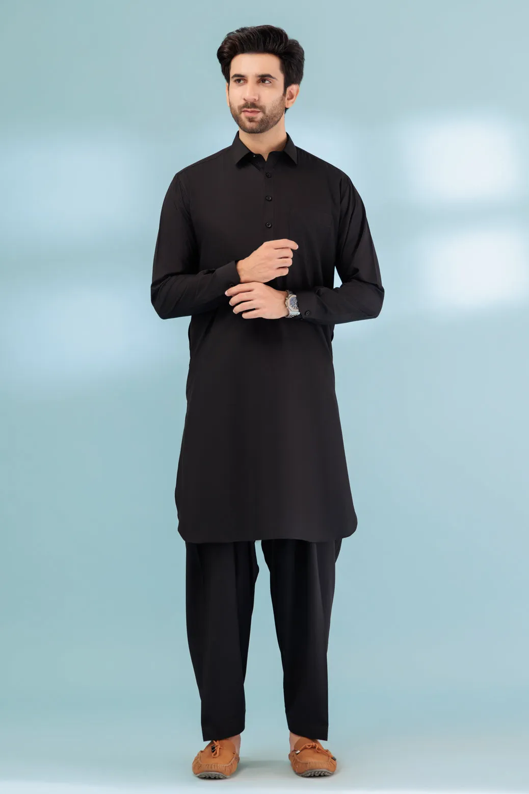 BLACK-BLENDED-SHALWAR SUIT - (GSSS23-028)