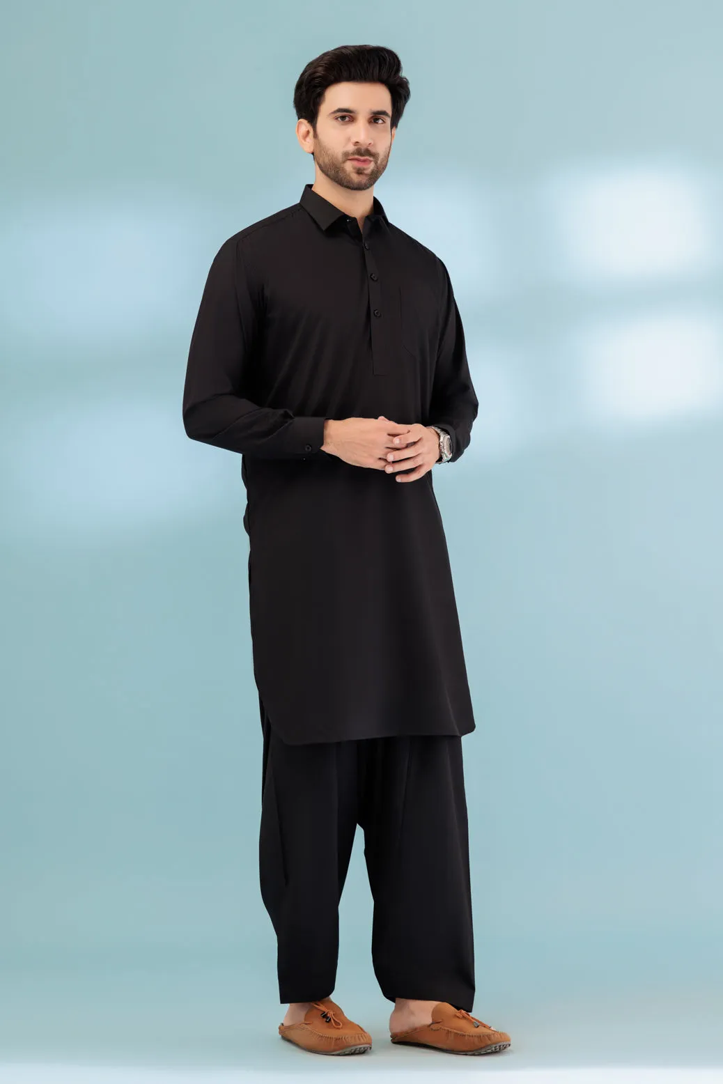 BLACK-BLENDED-SHALWAR SUIT - (GSSS23-028)