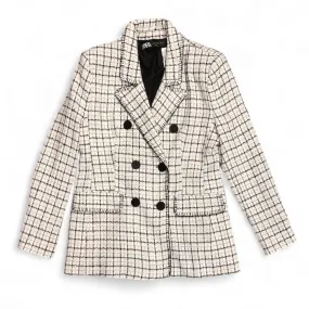 Blazer By Zara In Black & White, Size: Xl