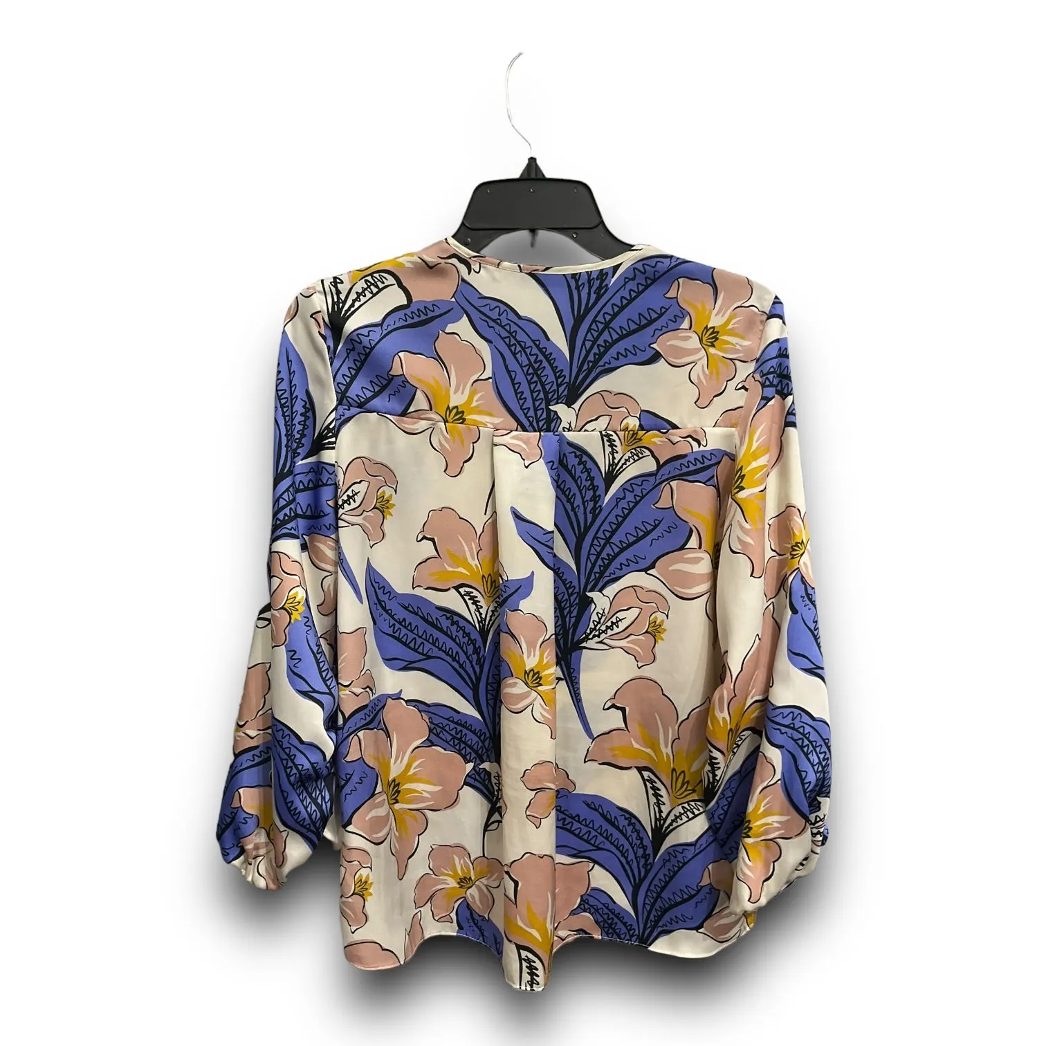 Blouse Long Sleeve By Zara Basic In Floral Print, Size: M