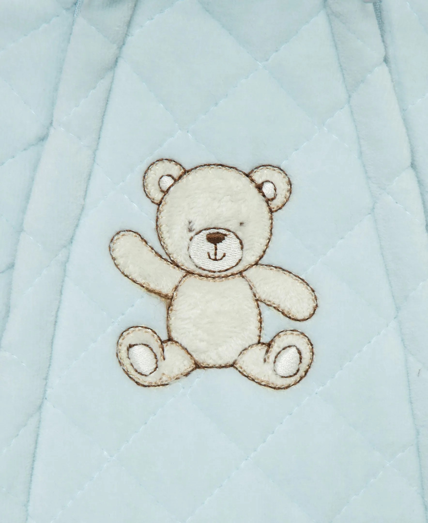 Blue Bear Quilted Velour Pram