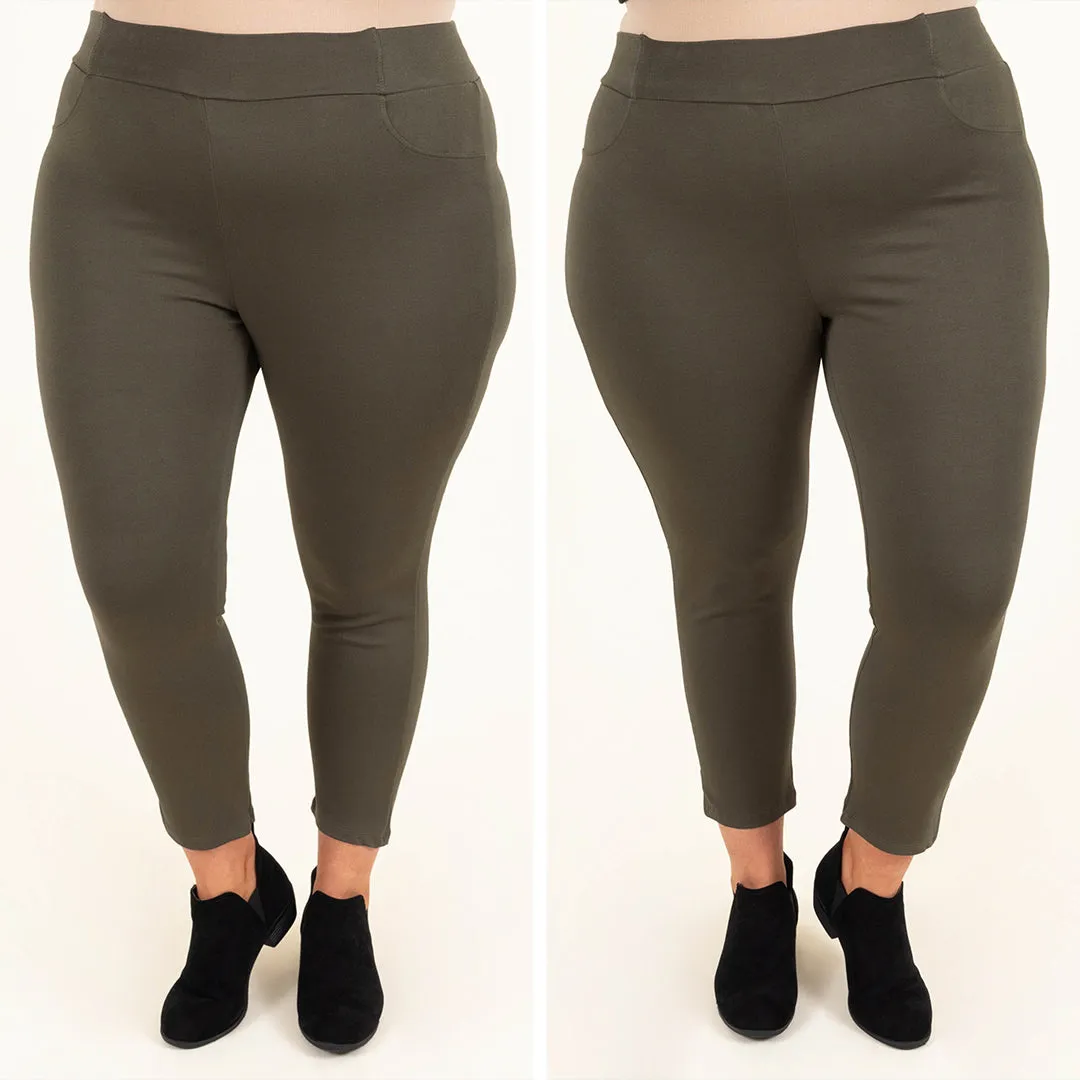 Business Lady Pants, Olive