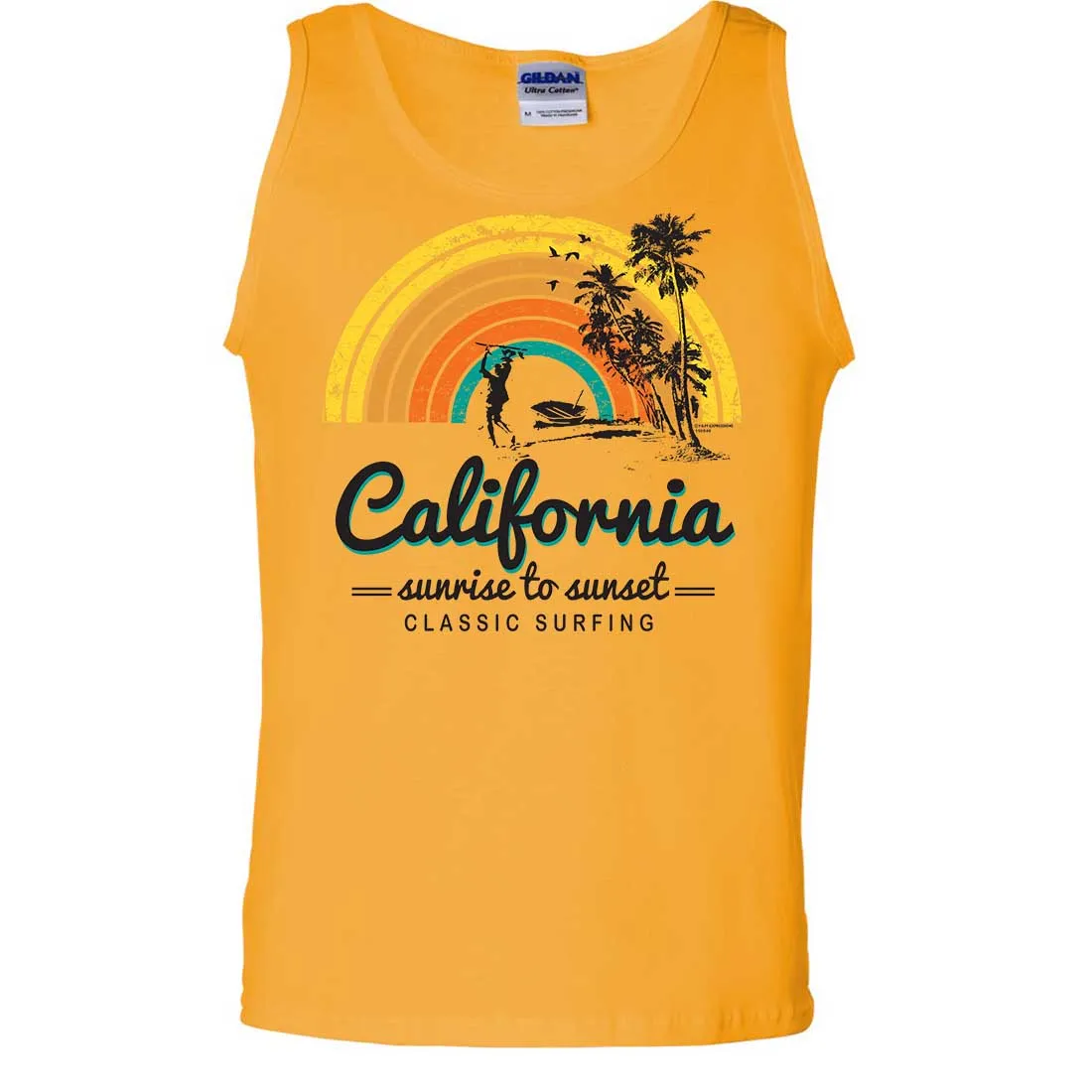 California Classic Sunrise Surfing Asst Colors Tank Top