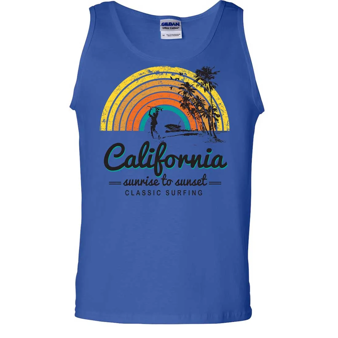 California Classic Sunrise Surfing Asst Colors Tank Top