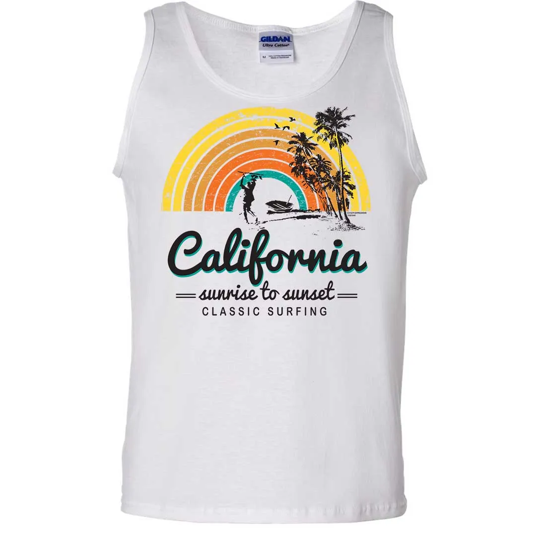 California Classic Sunrise Surfing Asst Colors Tank Top