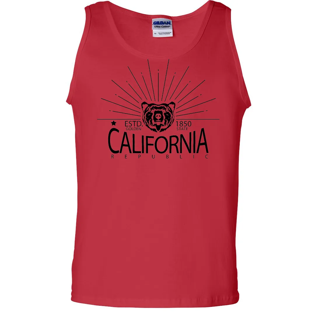 California Golden State Black Print Asst Colors Tank Top