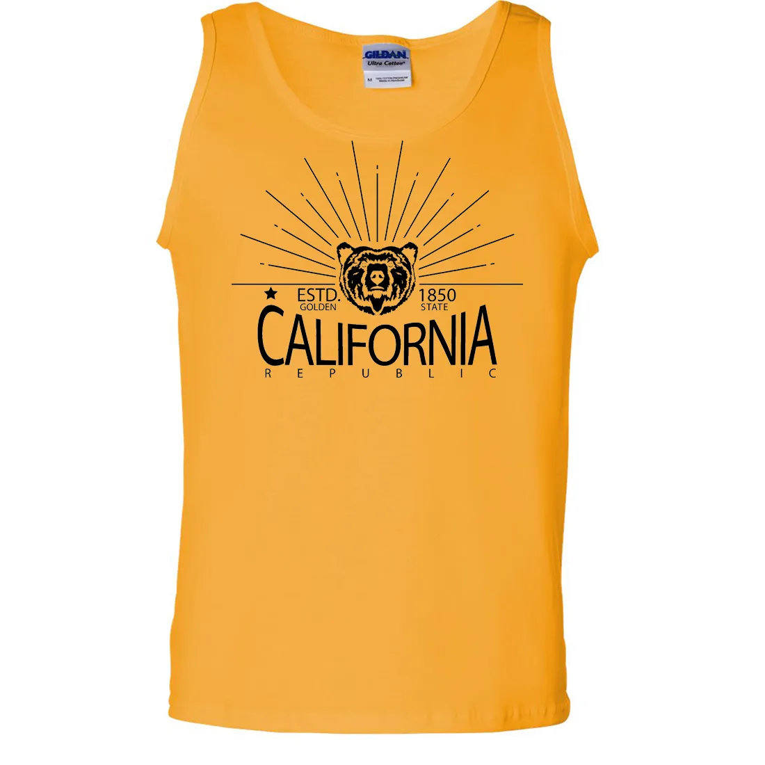 California Golden State Black Print Asst Colors Tank Top