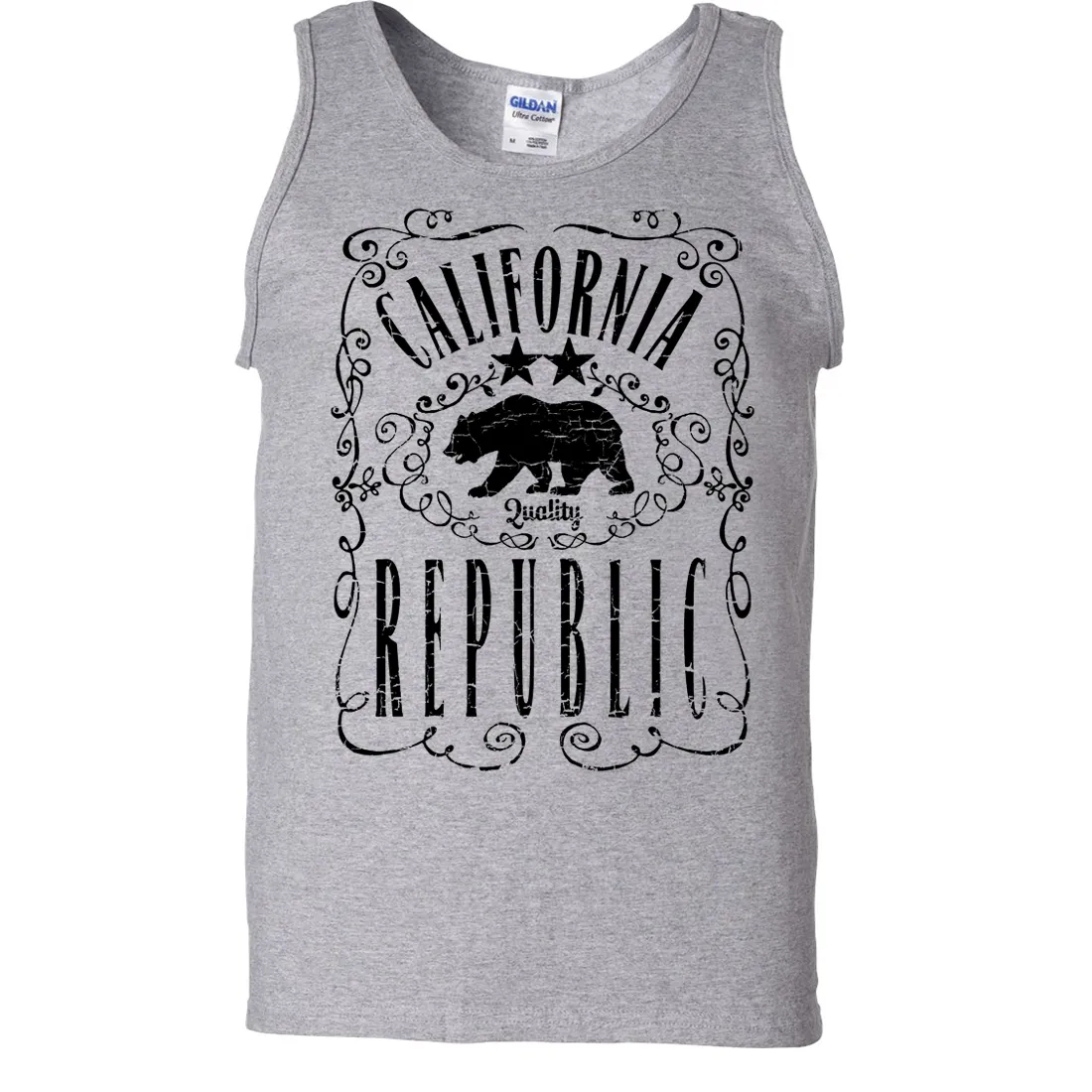 California Republic JD Whiskey Black Print Asst Colors Tank Top