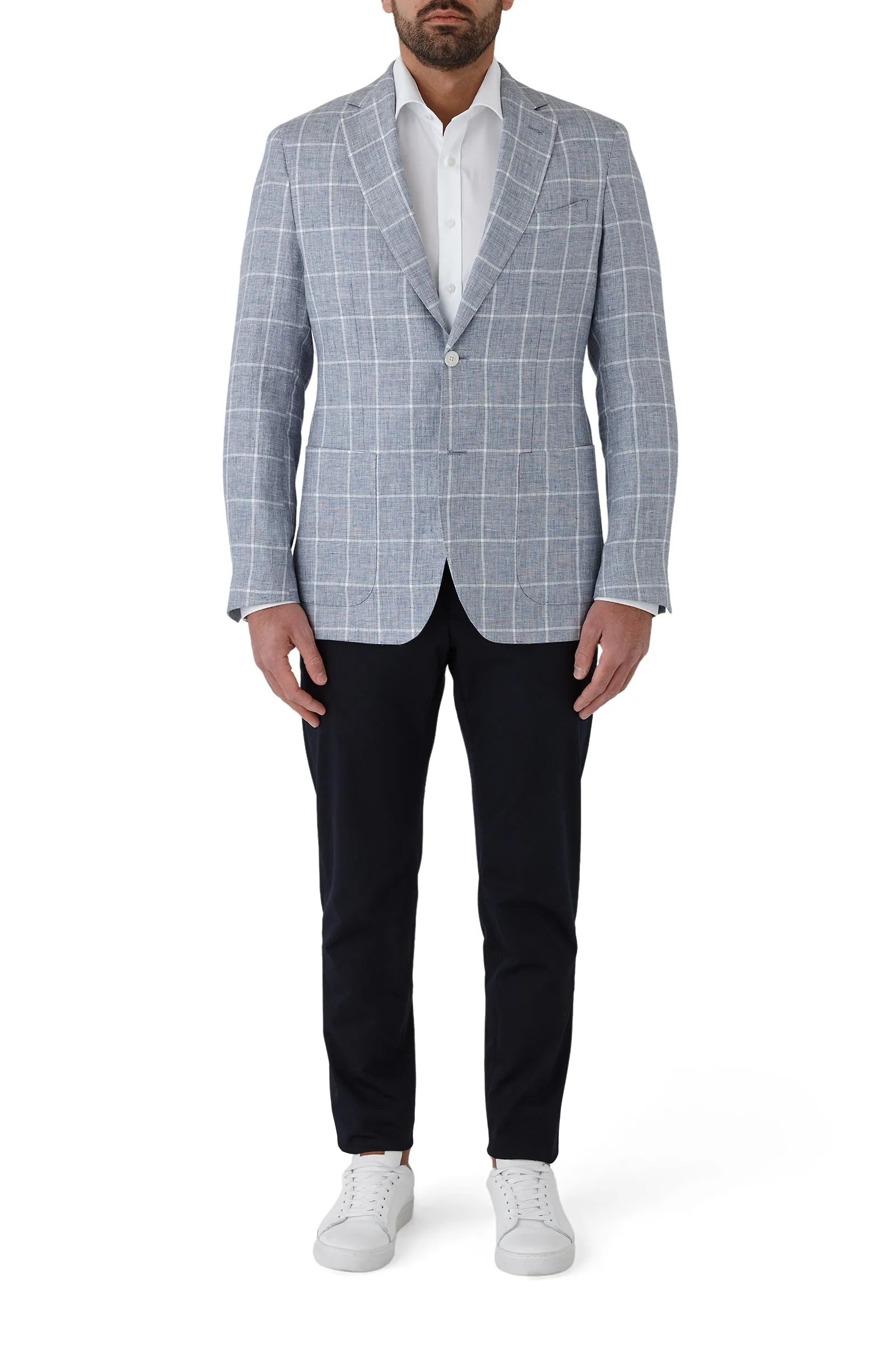 Cambridge- Hawthorn Jacket - Light Blue Check