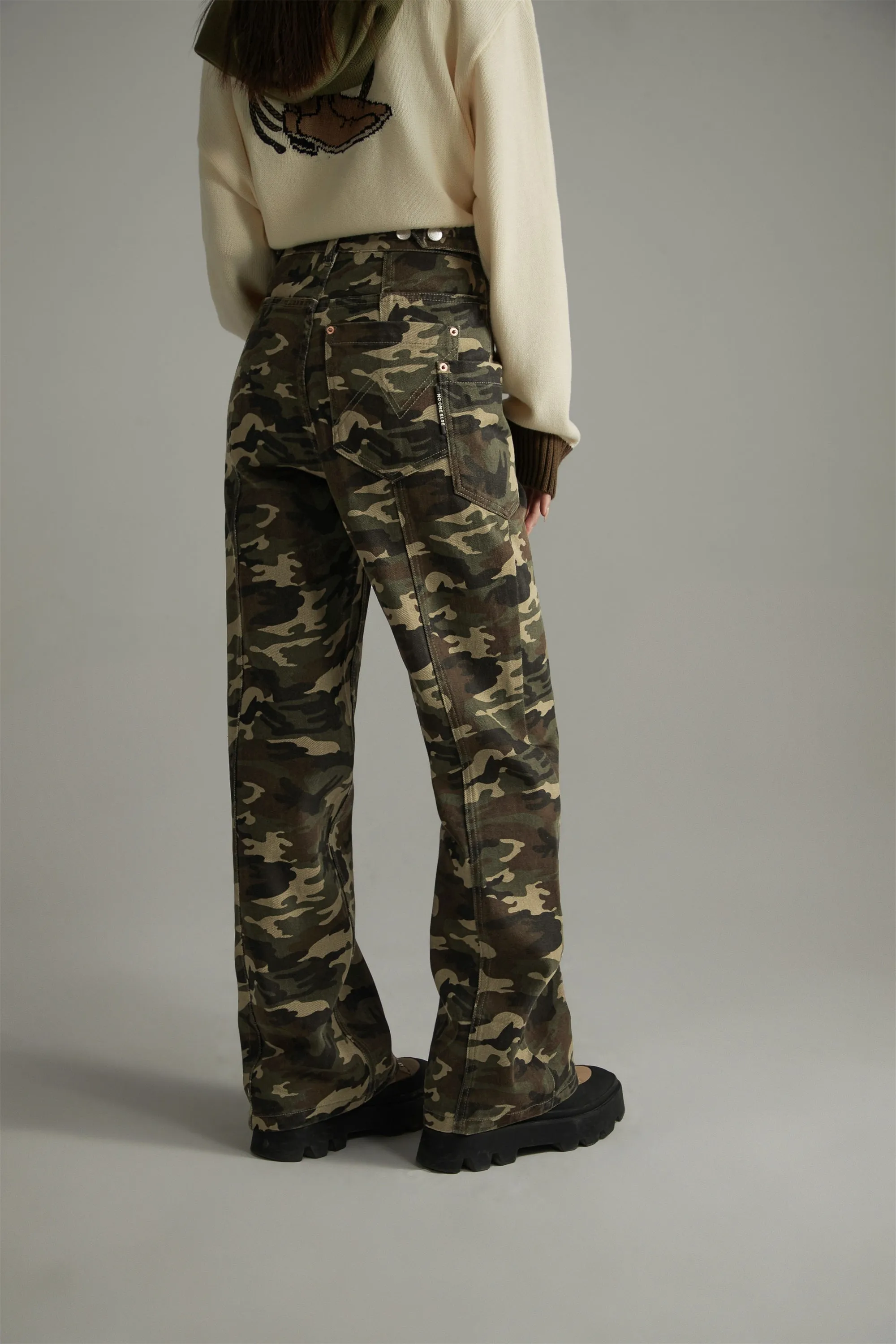 Camouflage Straight Casual Pants