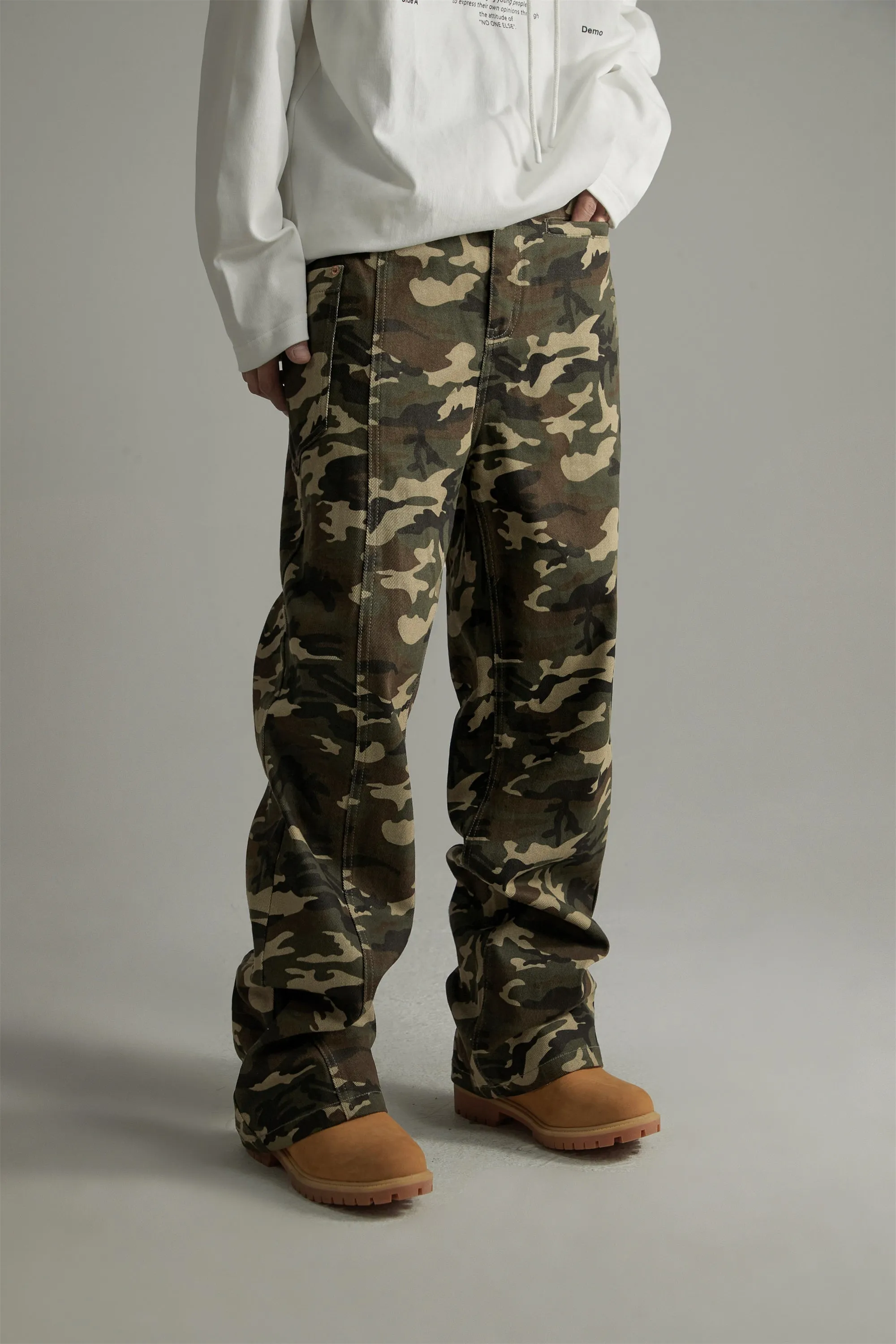 Camouflage Straight Casual Pants